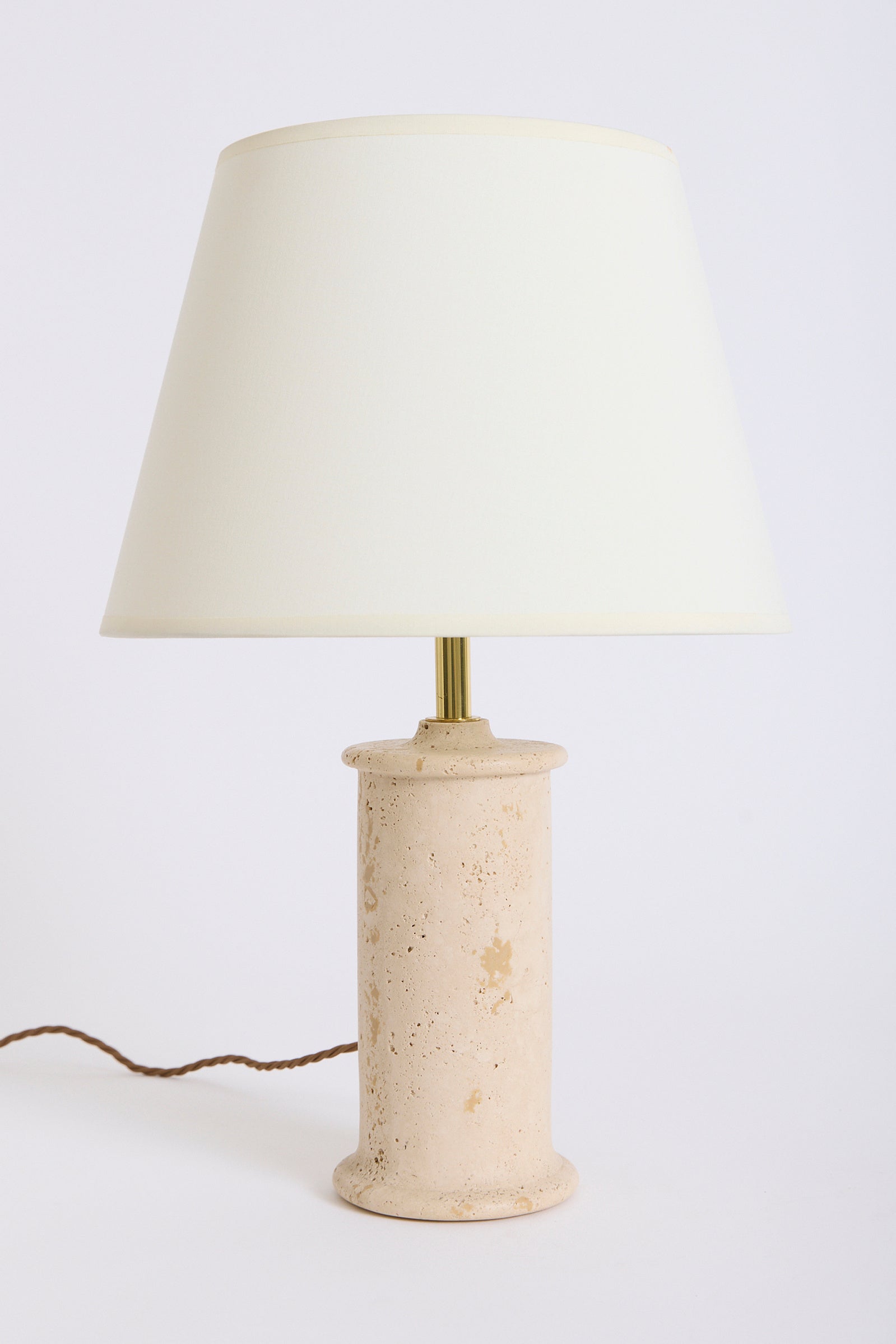 Pair of Travertine Table Lamps
