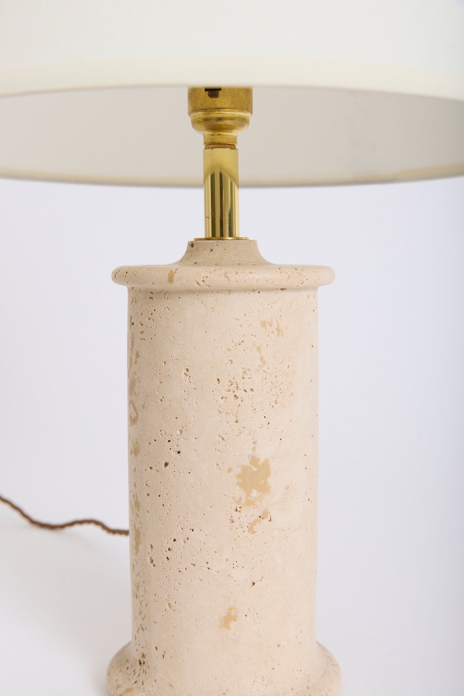 Pair of Travertine Table Lamps