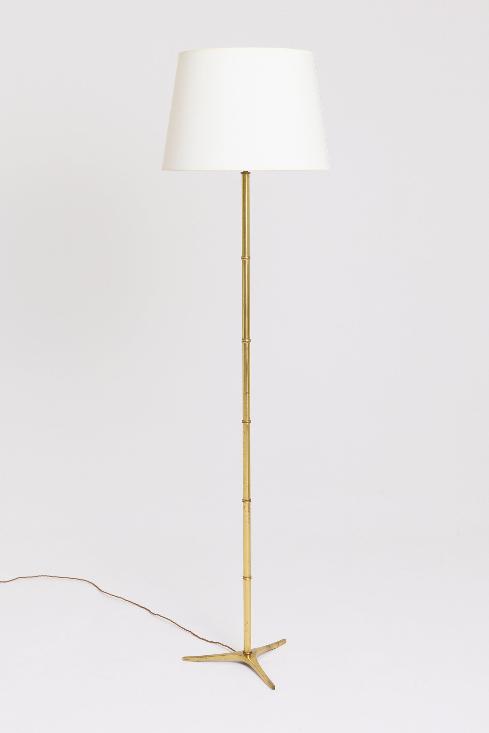 10013- Brass Bamboo Floor Lamp