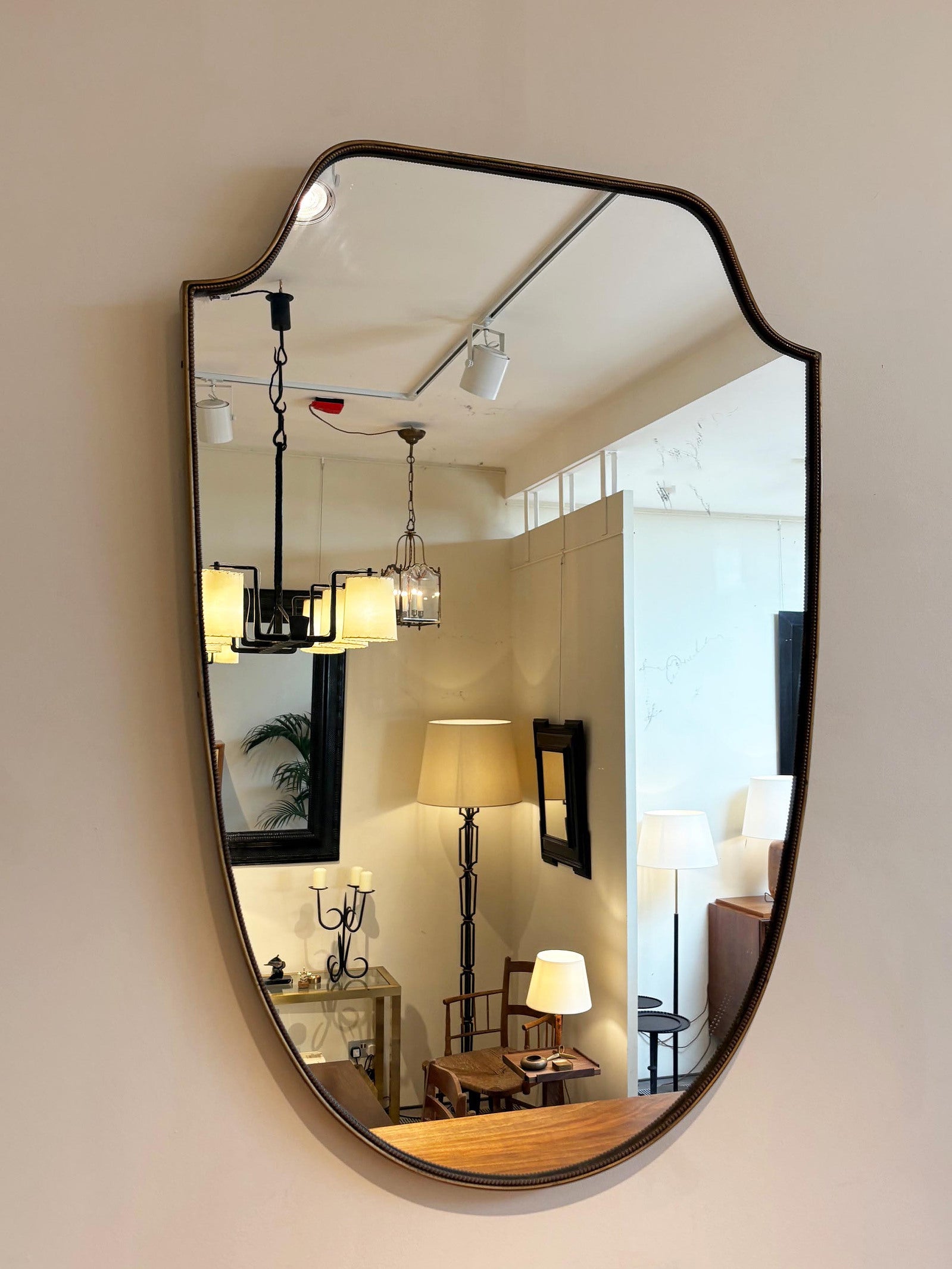 Brass Shield Mirror
