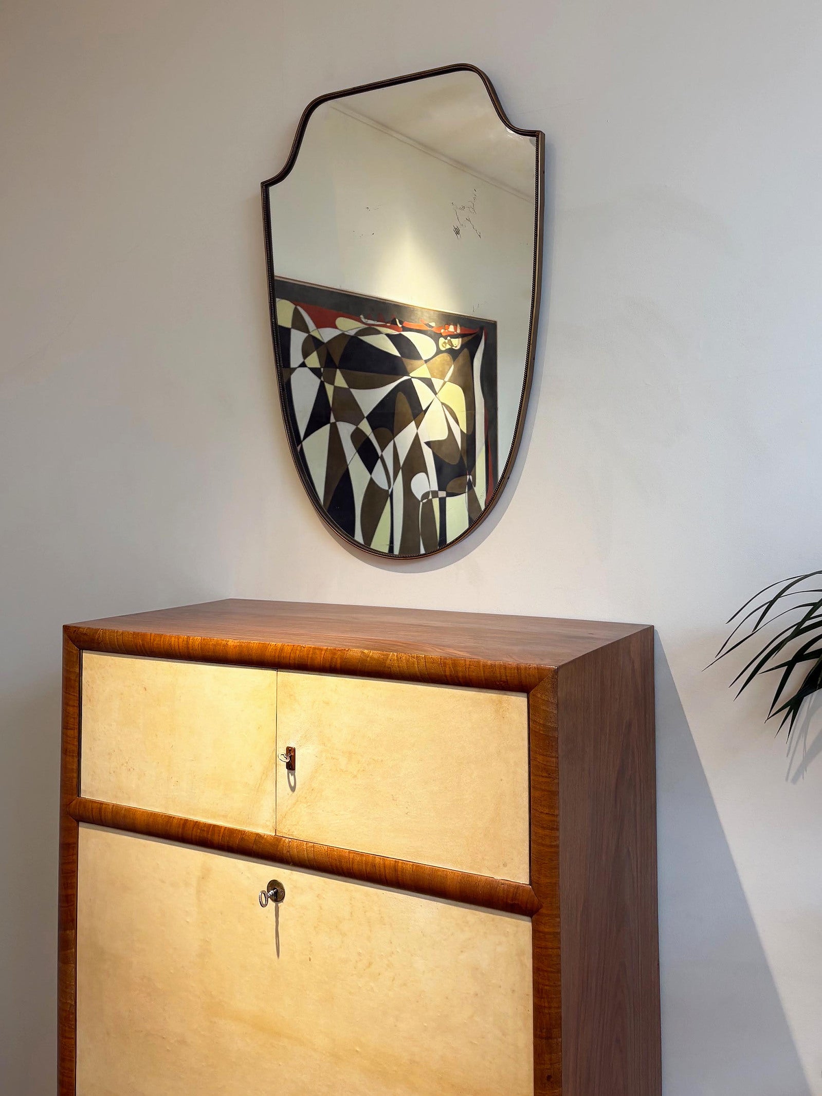Brass Shield Mirror