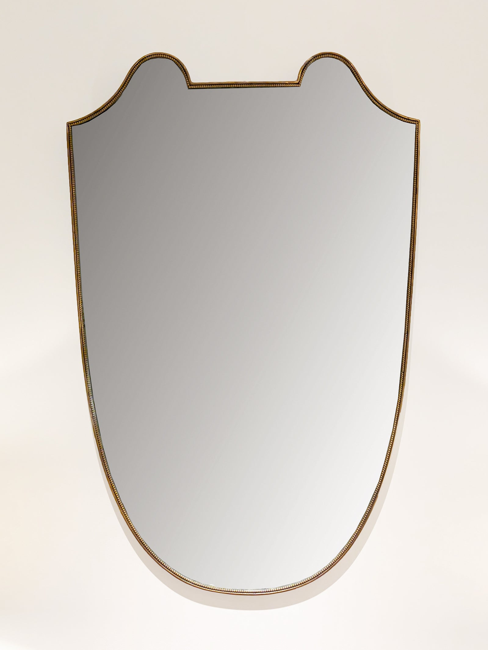 10046- Brass Shield Mirror