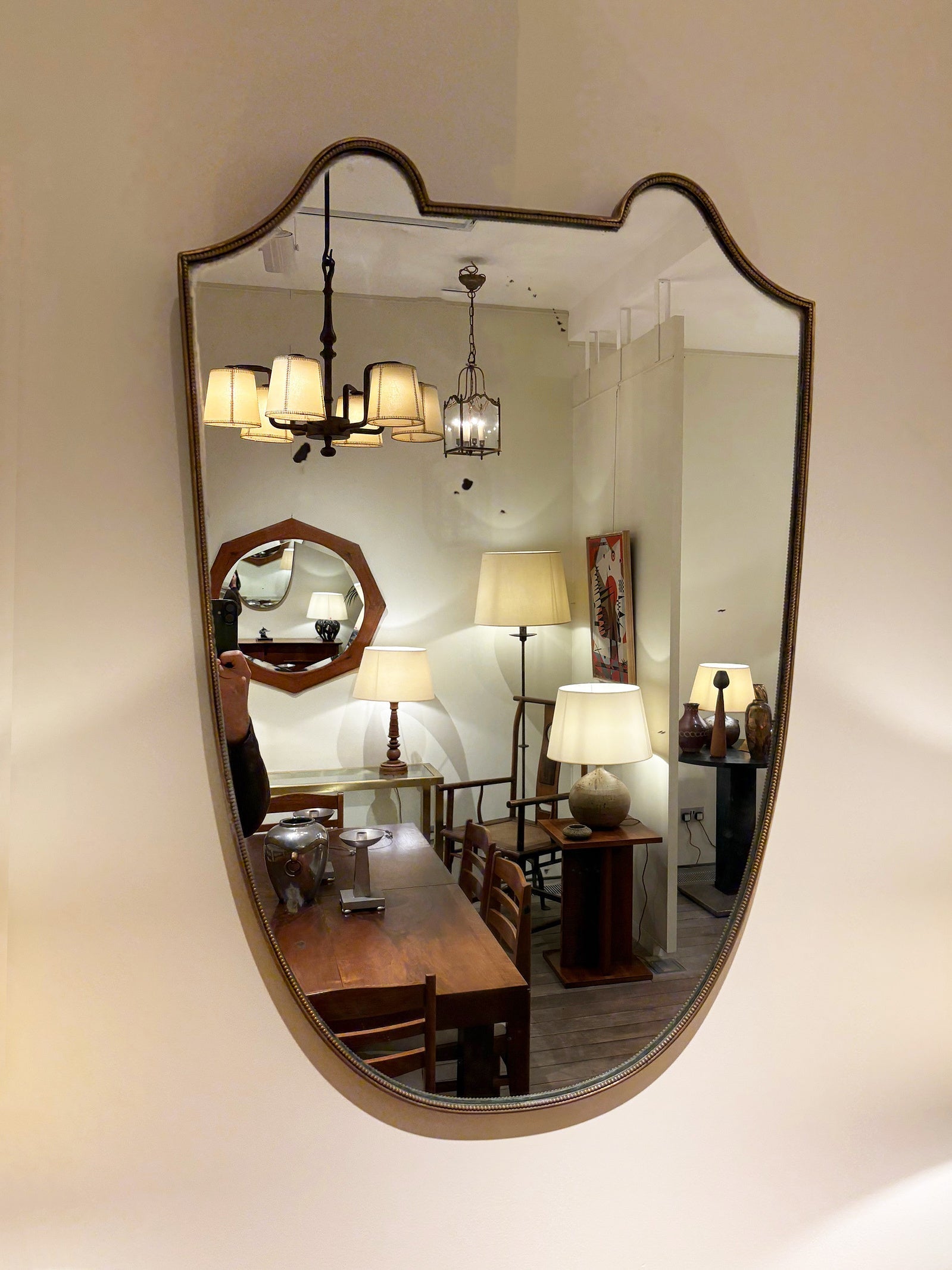 Brass Shield Mirror