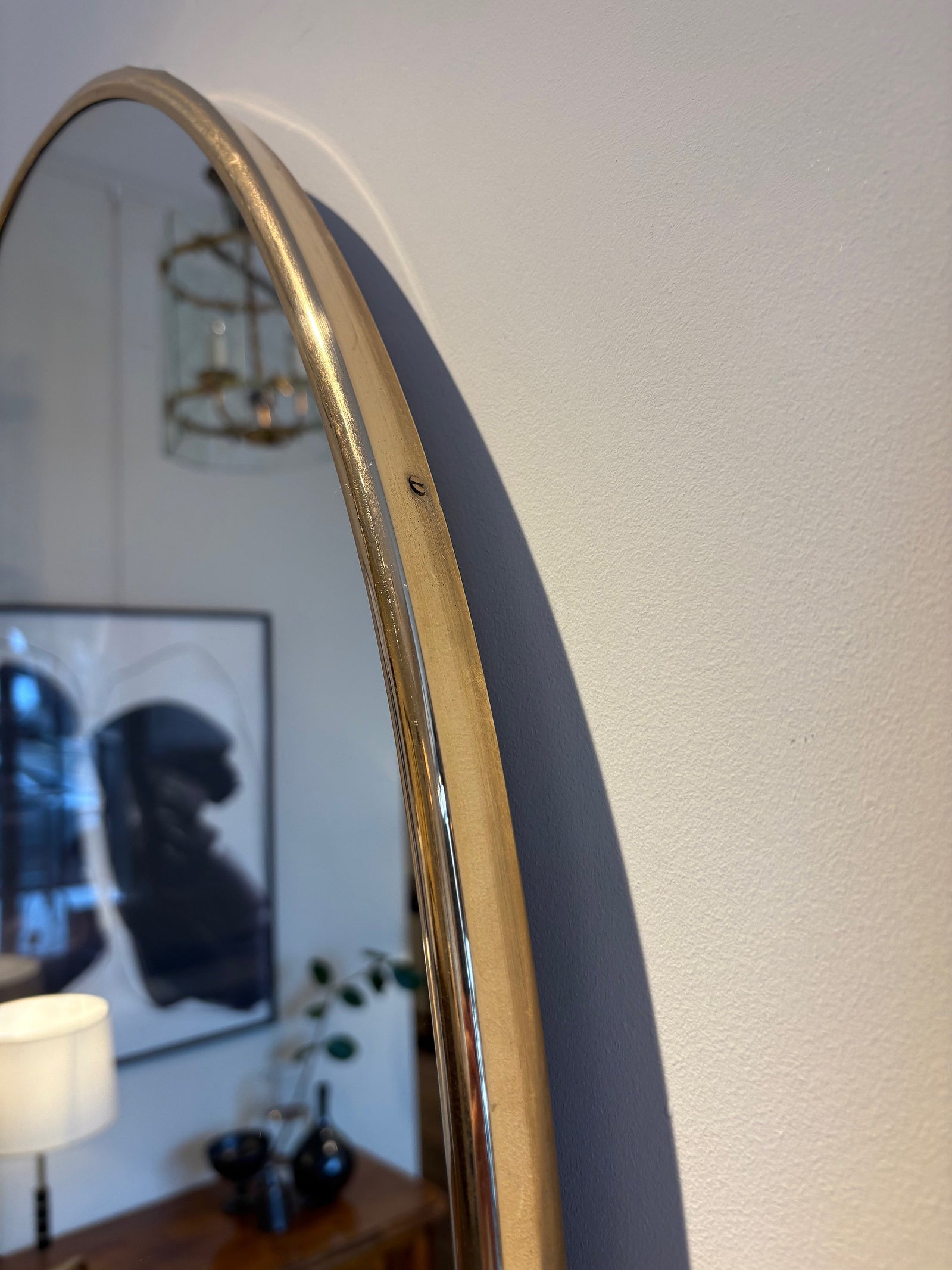 Pair of Brass Oval Mirrors