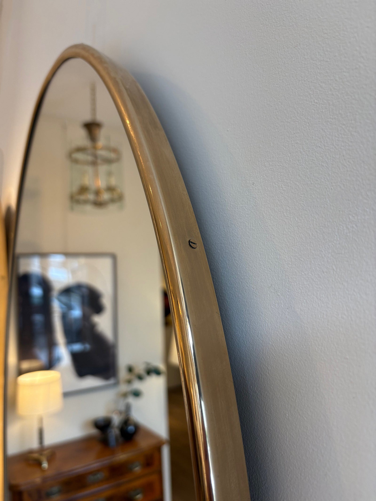 Pair of Brass Oval Mirrors