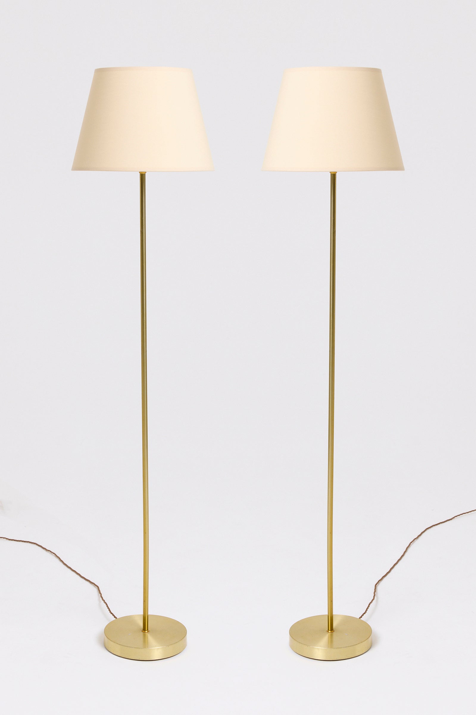 10096- Pair of Brass Floor Lamps