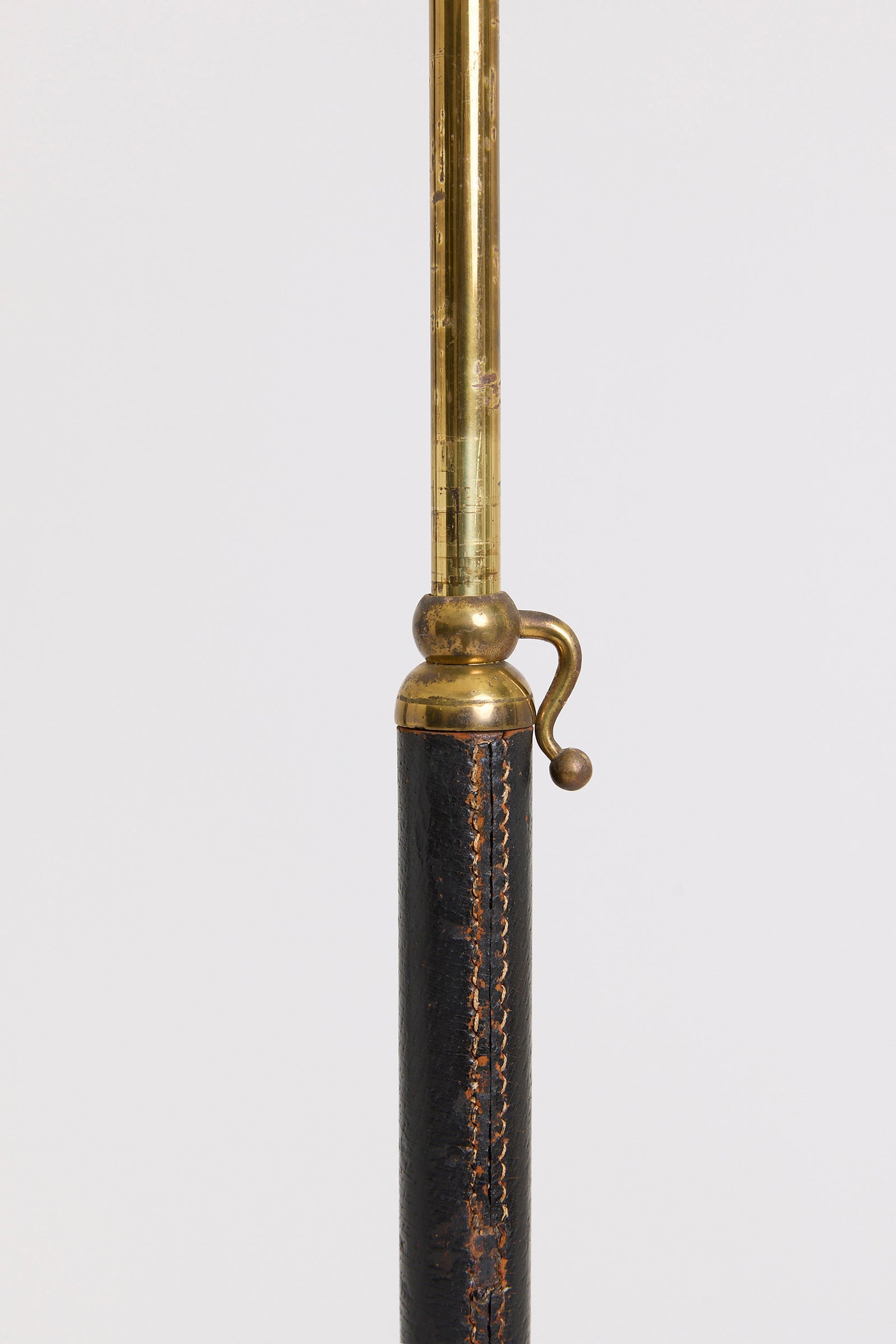 Brass and Leather Floor Lamp