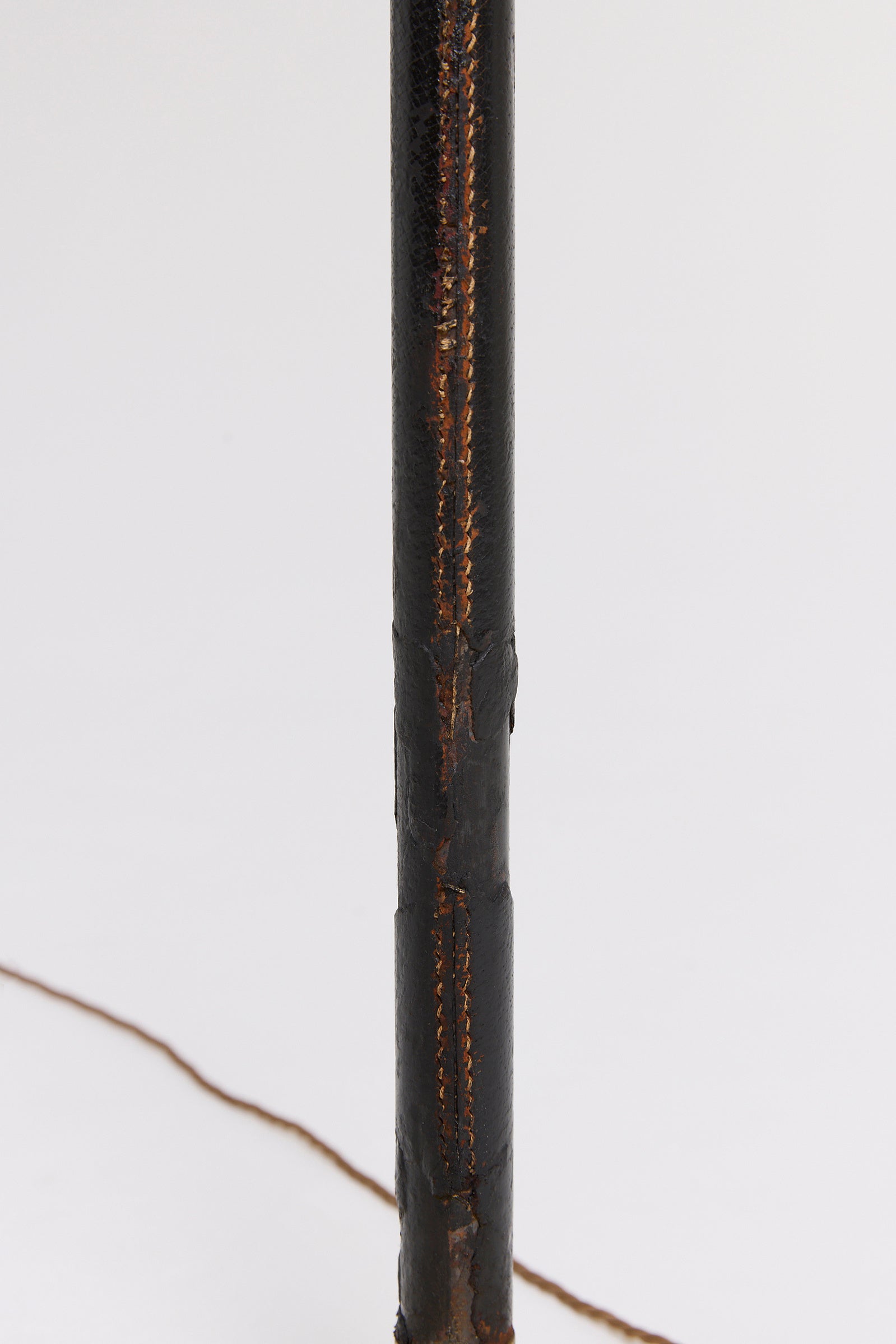 Brass and Leather Floor Lamp