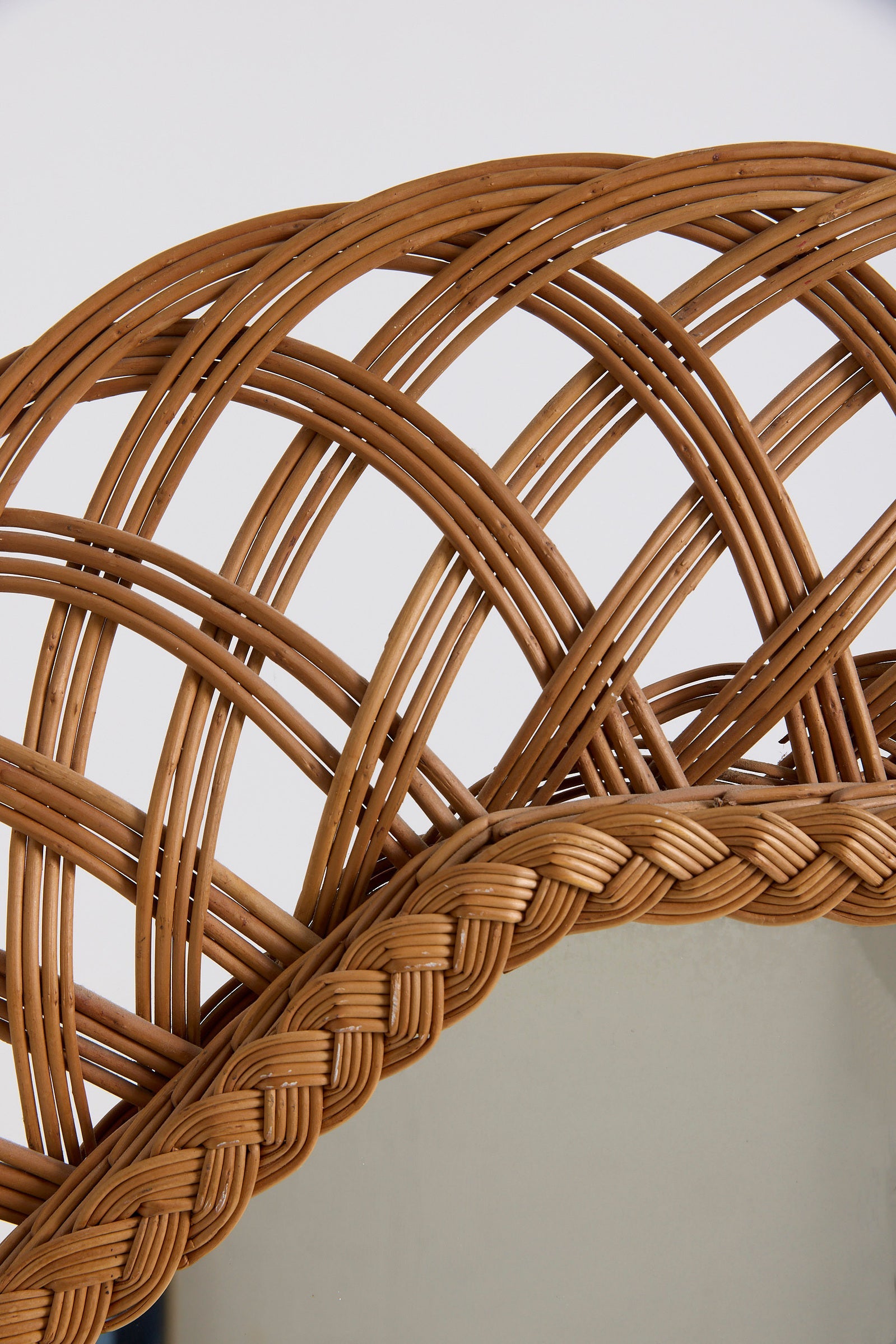 Large Octagonal Wicker Mirror