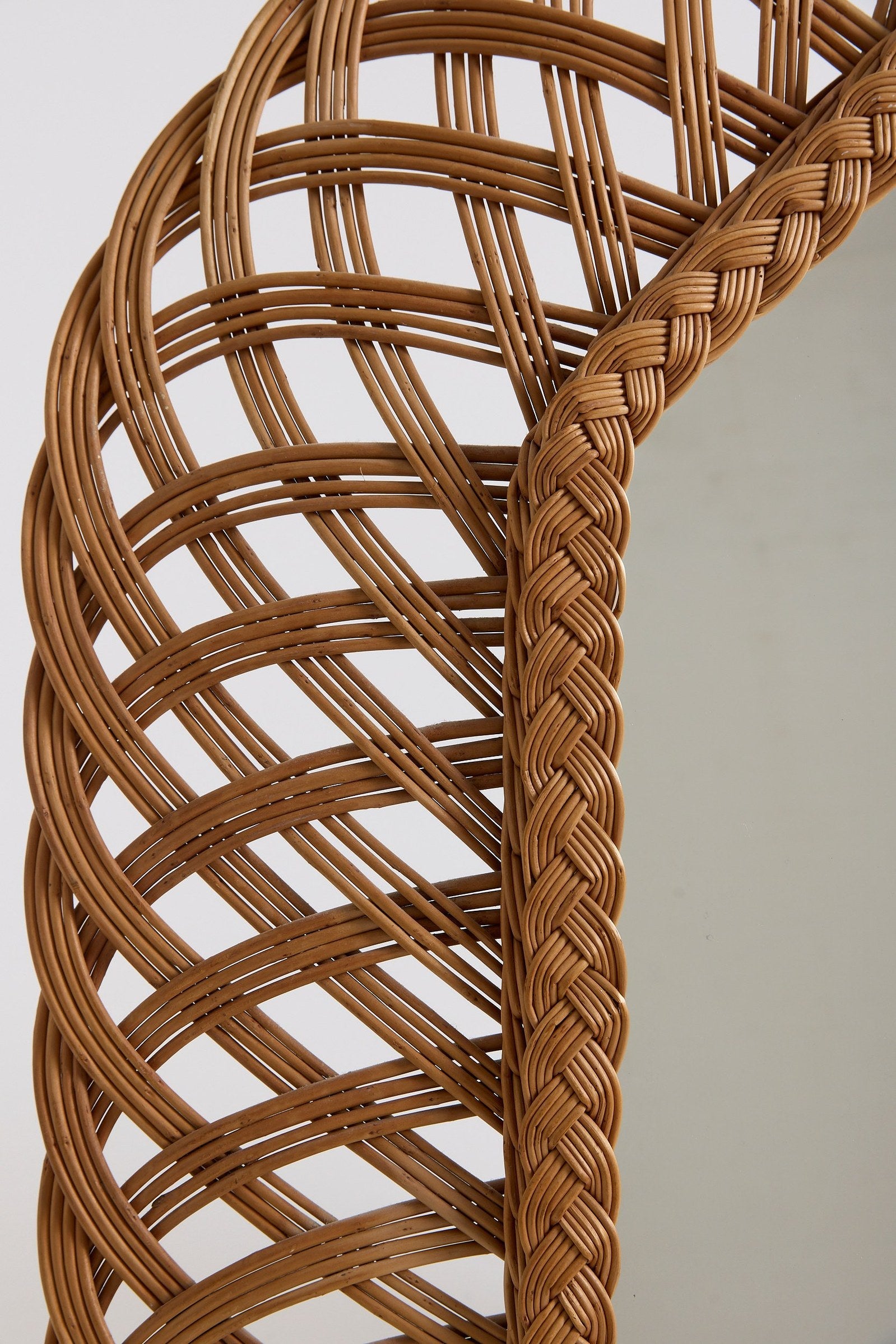 Large Octagonal Wicker Mirror
