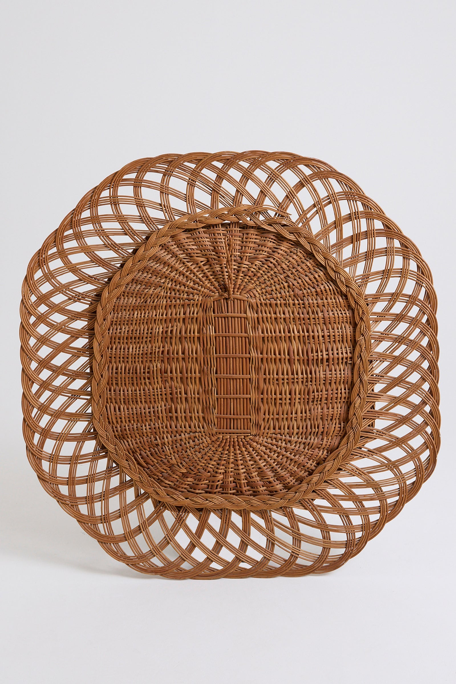 Large Octagonal Wicker Mirror