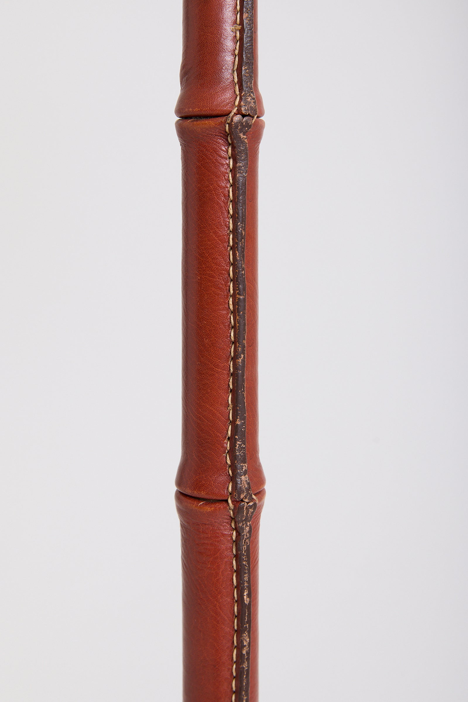 Leather Floor Lamp by Jacques Adnet