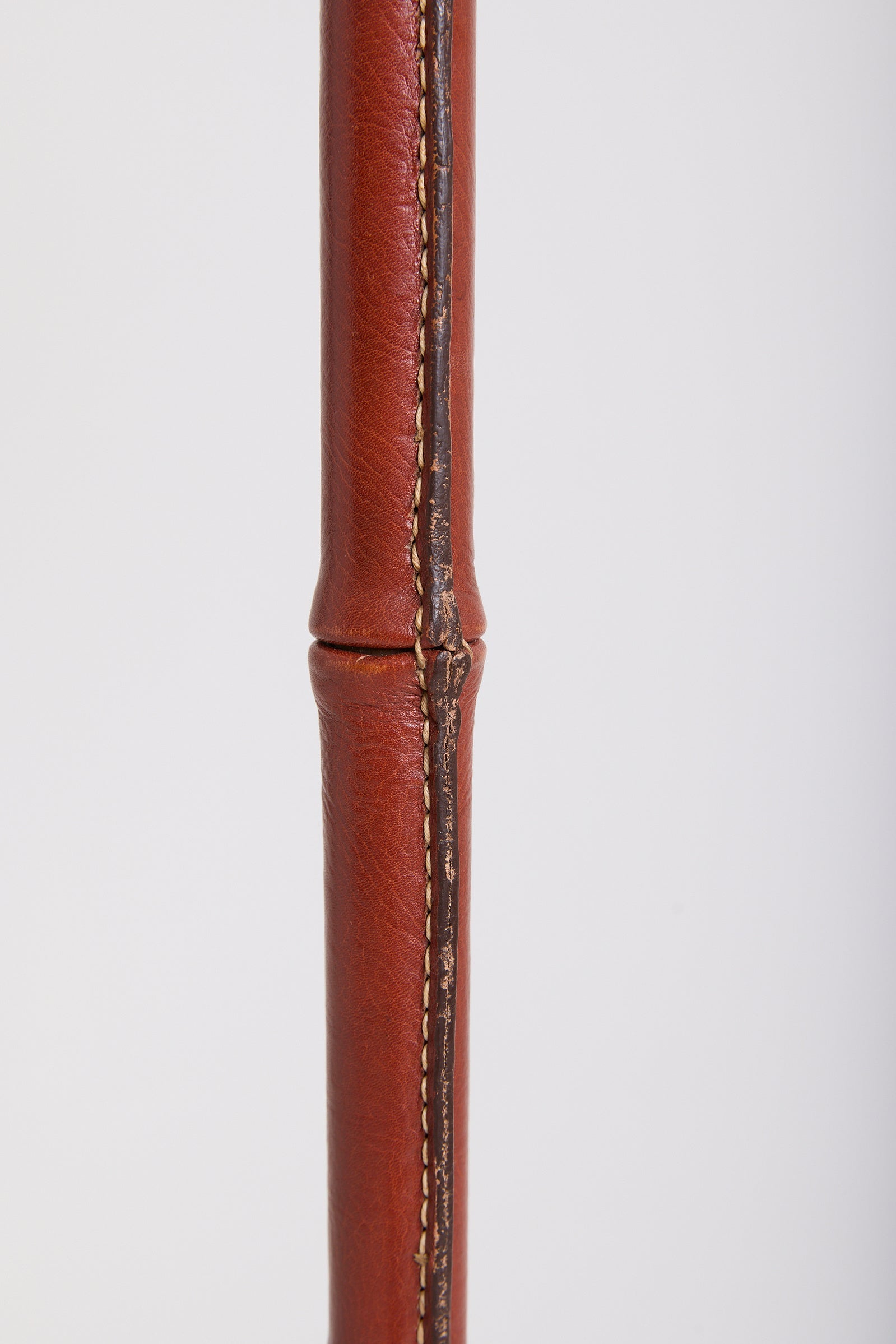 Leather Floor Lamp by Jacques Adnet