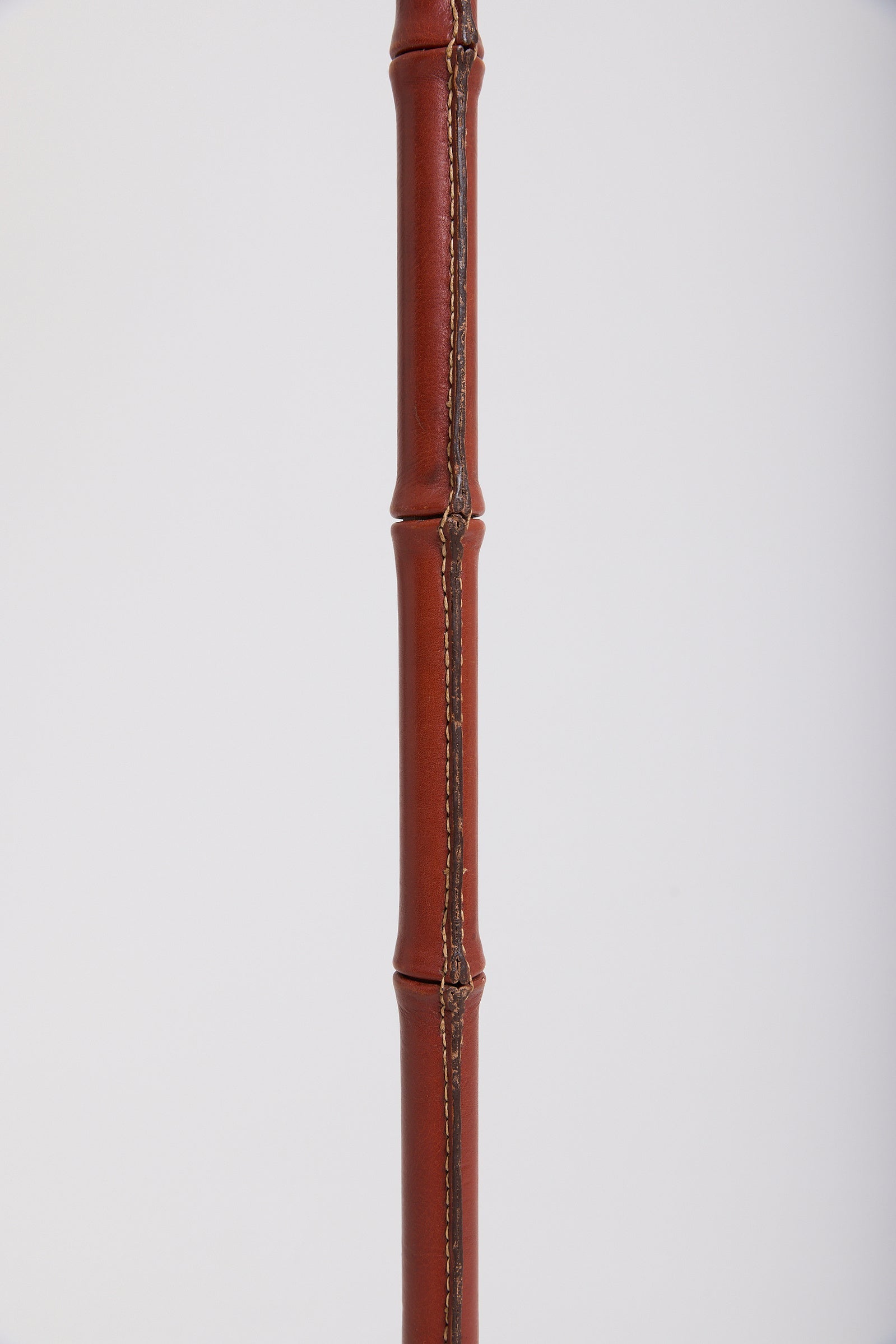 Leather Floor Lamp by Jacques Adnet