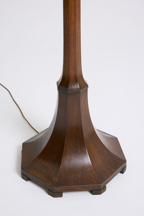 Art Deco Oak Floor Lamp
