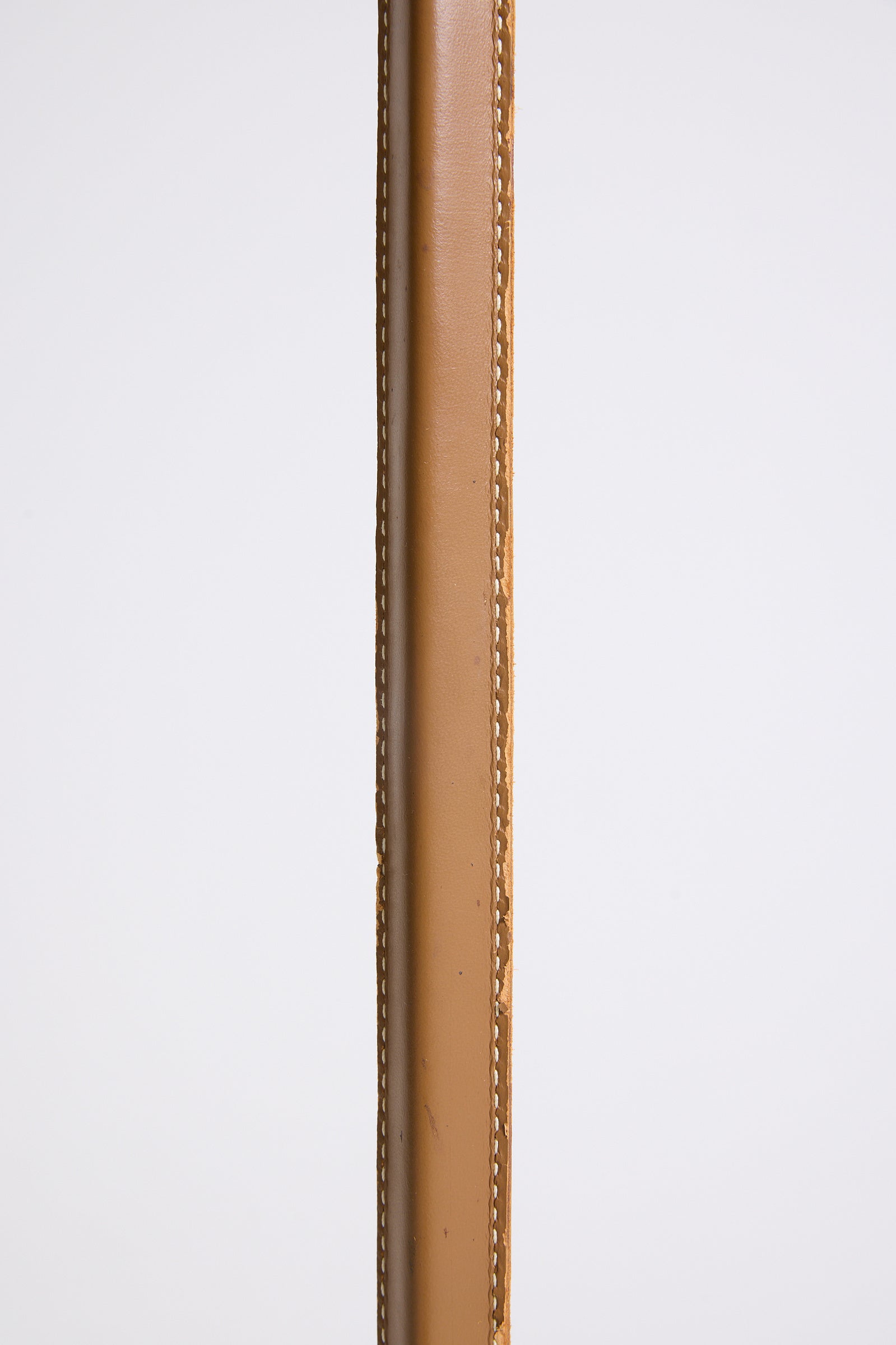 Brass and Faux Leather Floor Lamp