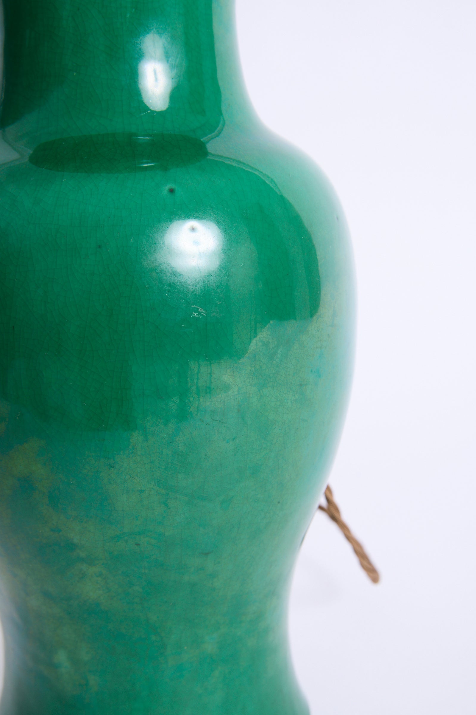 Pair Of Apple Green Ceramic Table Lamps