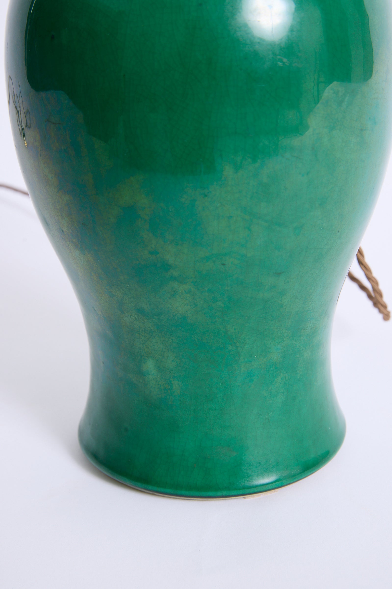 Pair Of Apple Green Ceramic Table Lamps