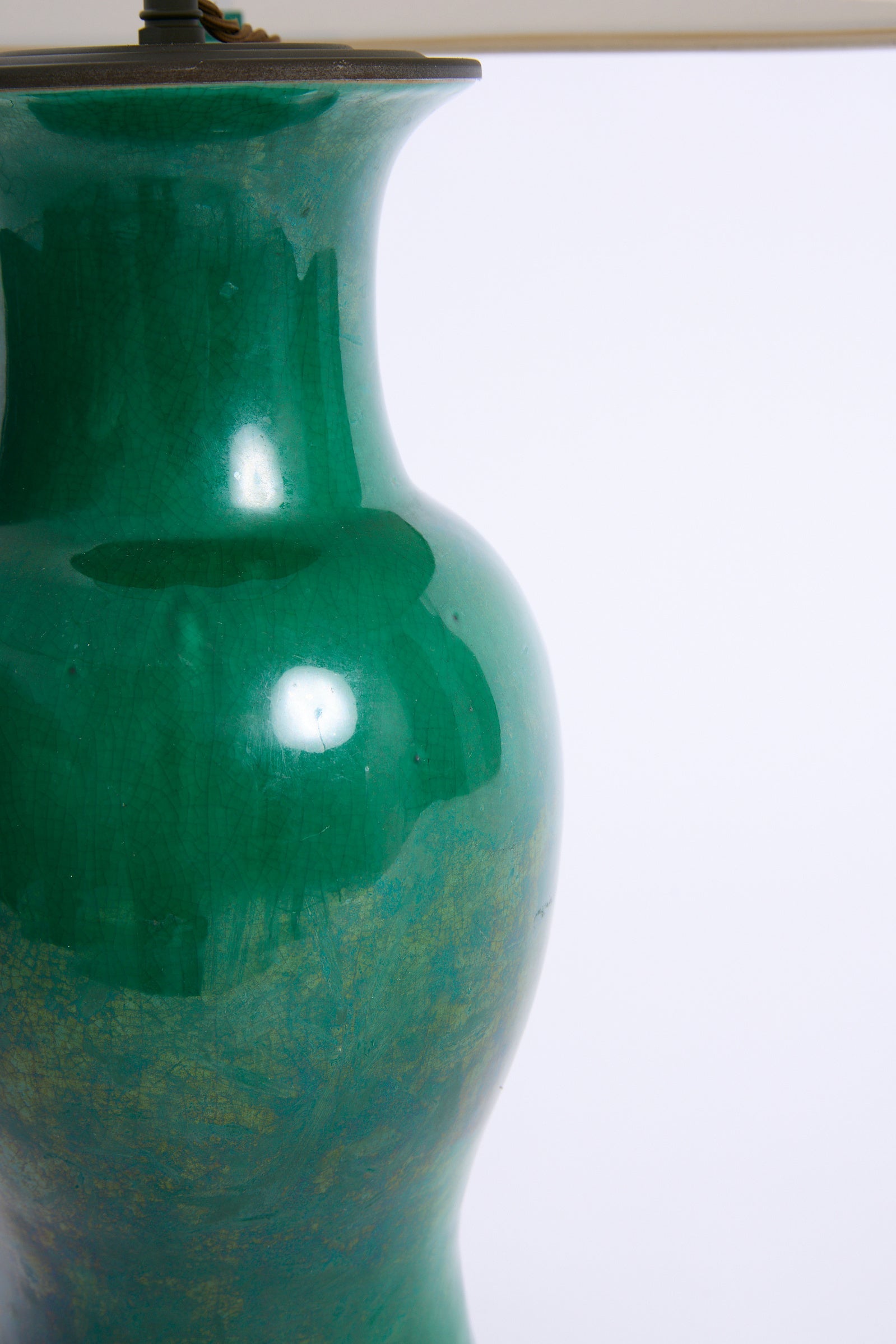 Pair Of Apple Green Ceramic Table Lamps