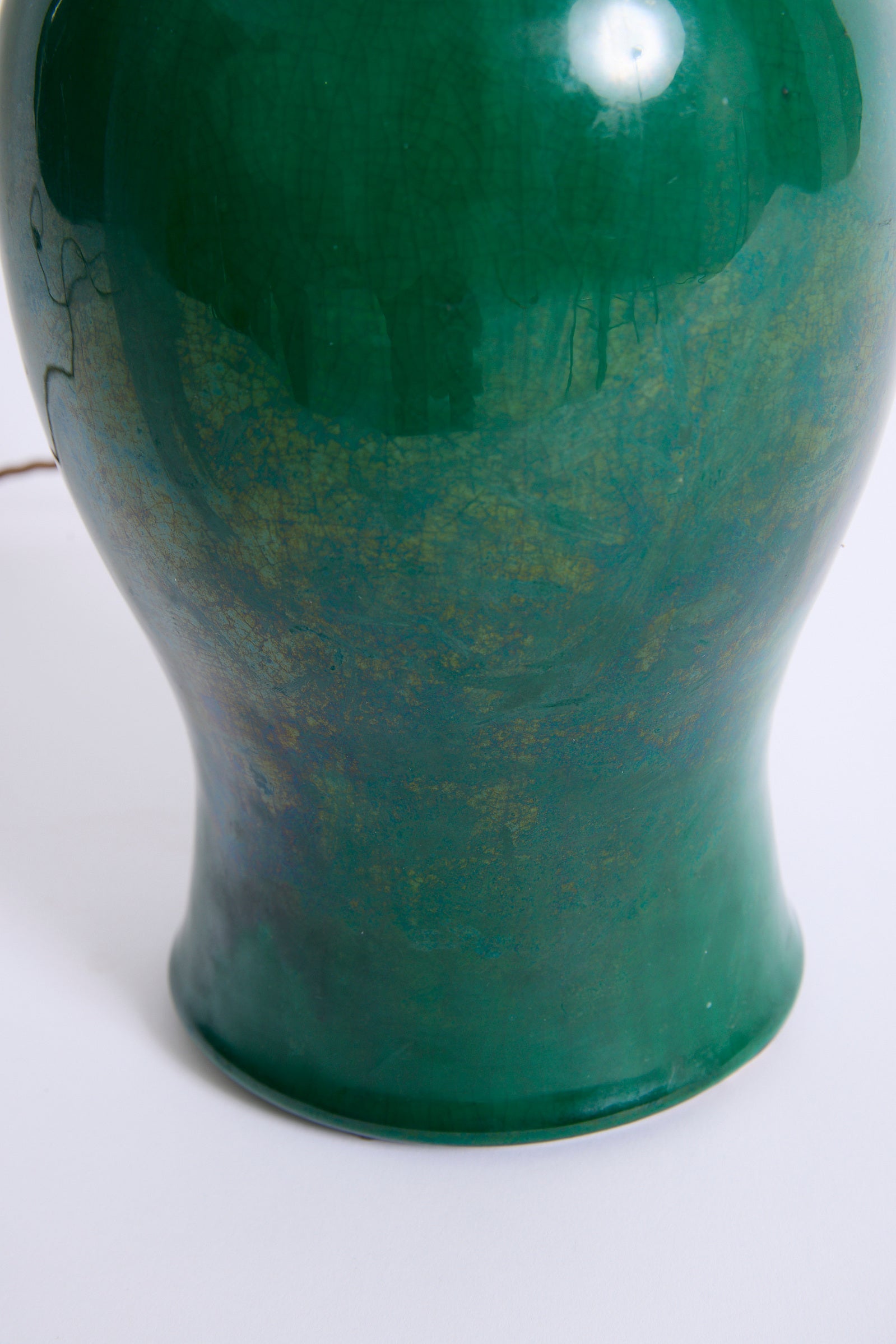 Pair Of Apple Green Ceramic Table Lamps