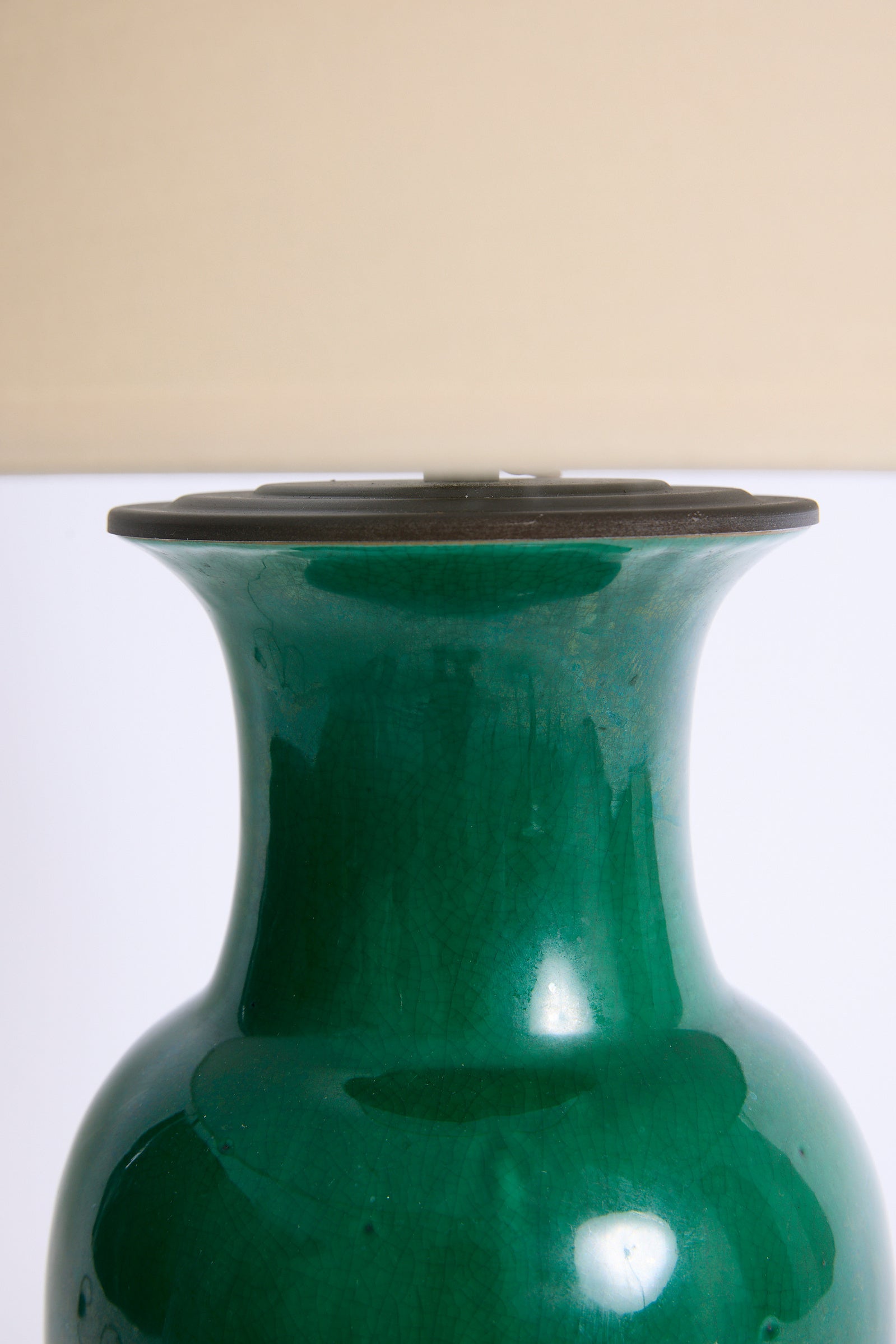 Pair Of Apple Green Ceramic Table Lamps