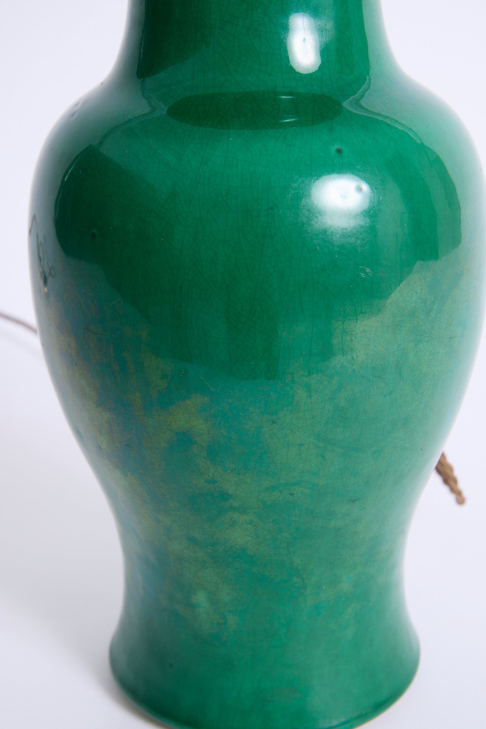 Pair Of Apple Green Ceramic Table Lamps