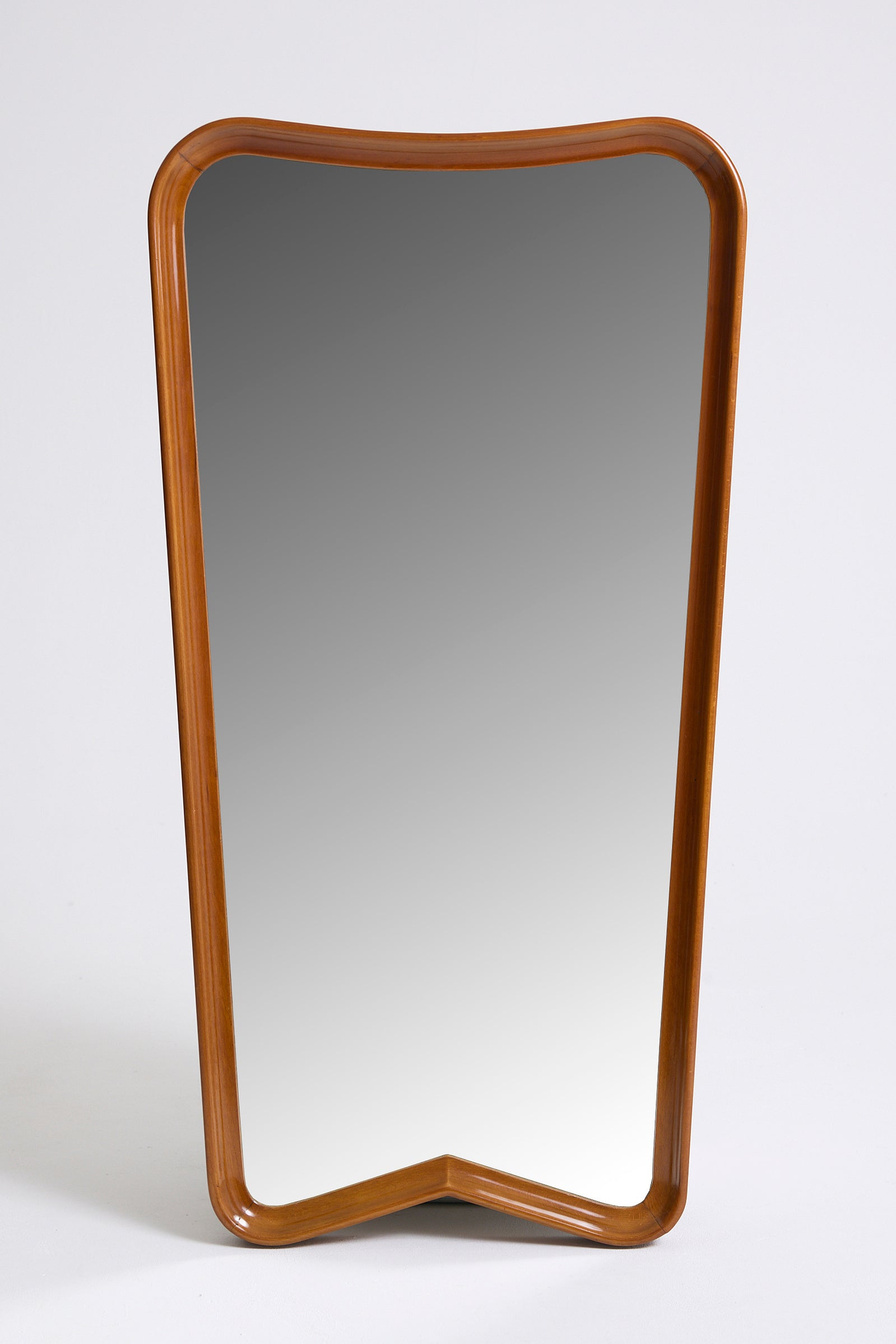 10237- Shield Walnut Mirror