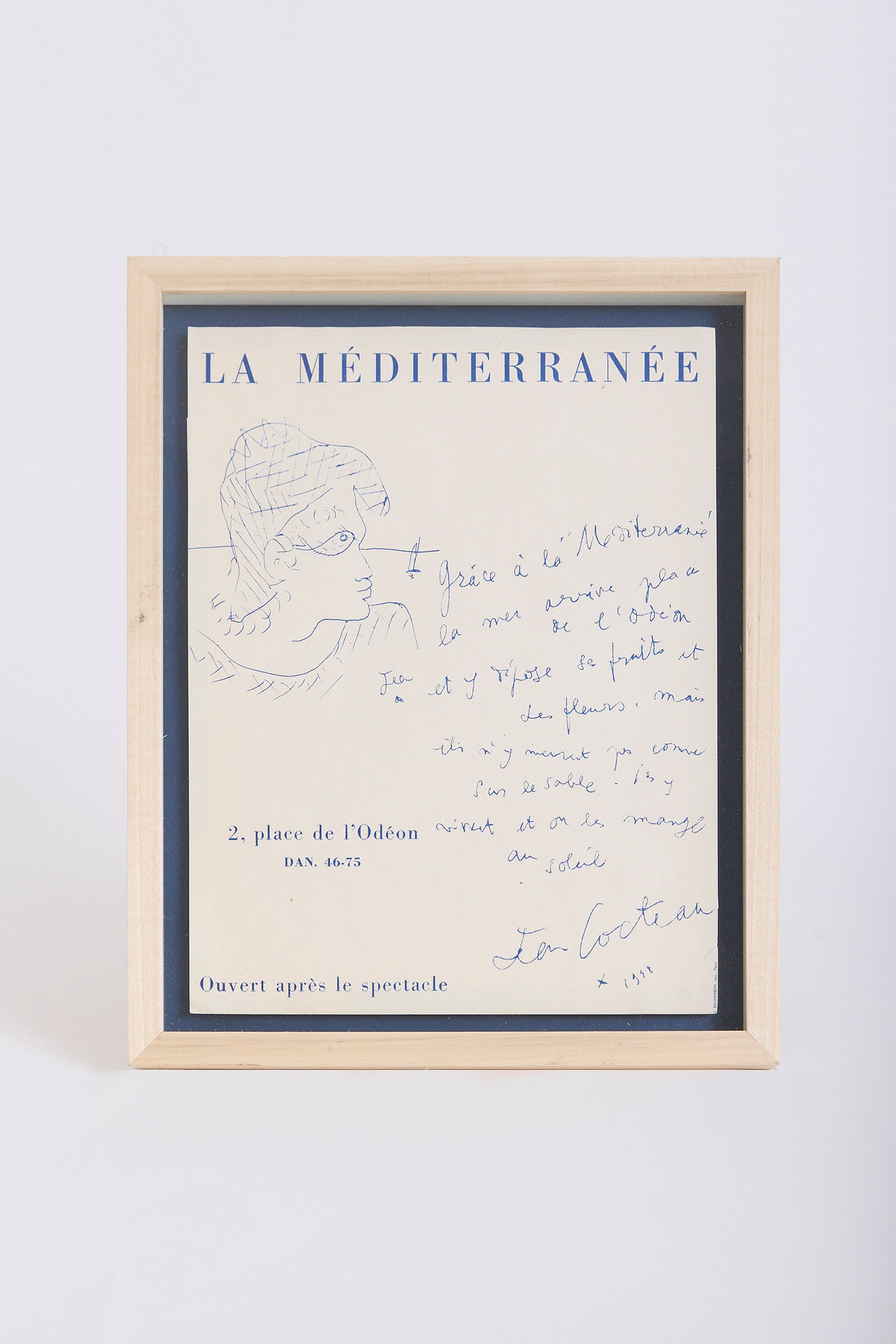 10264- Lithograph by Jean Cocteau (1889-1963)