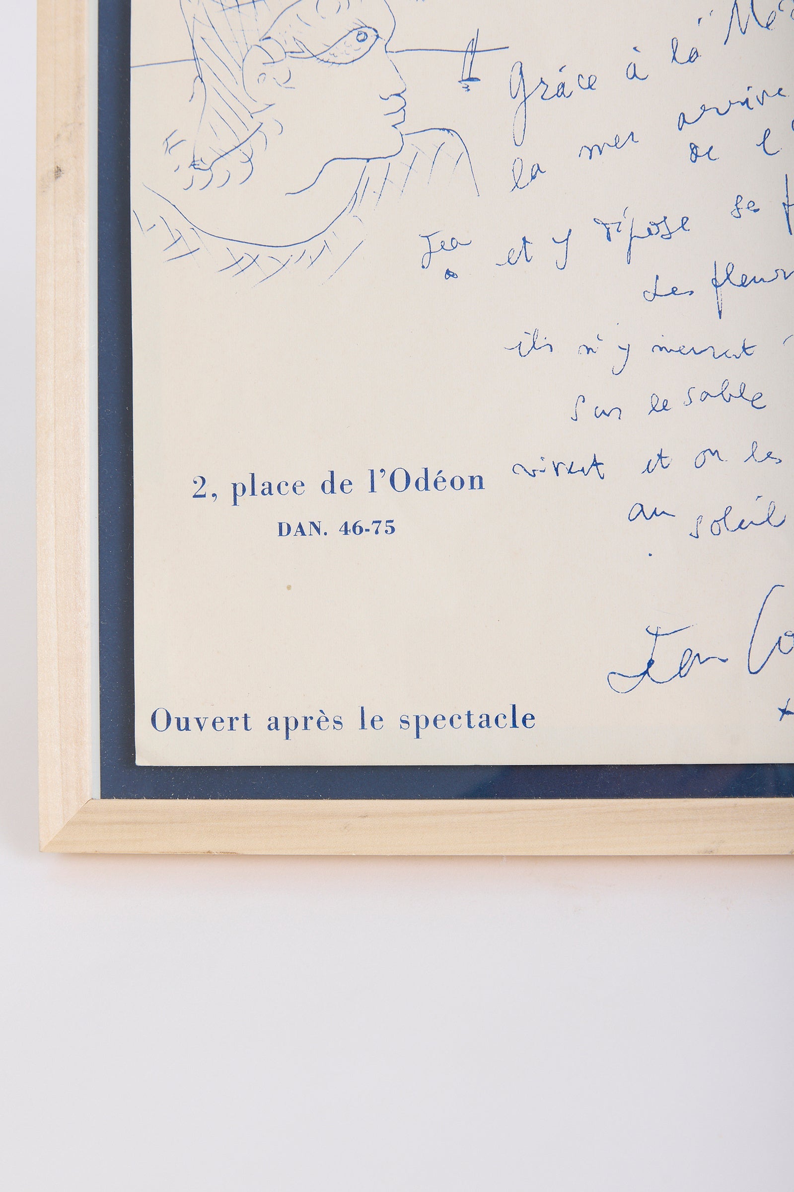 Lithograph by Jean Cocteau (1889-1963)