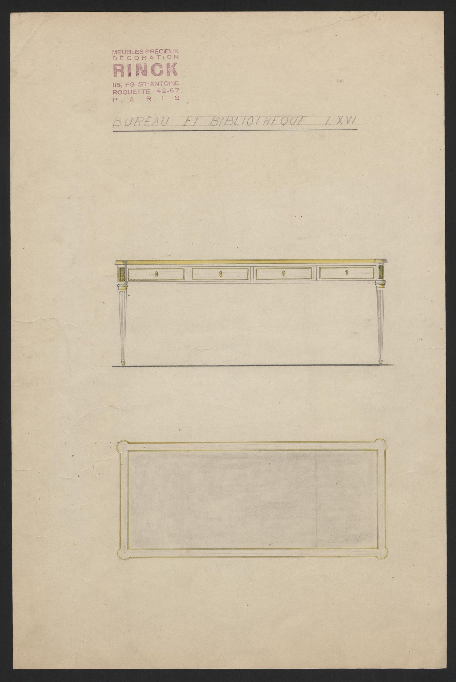 Important Bureau Plat by Maurice Rinck (1902-1983)