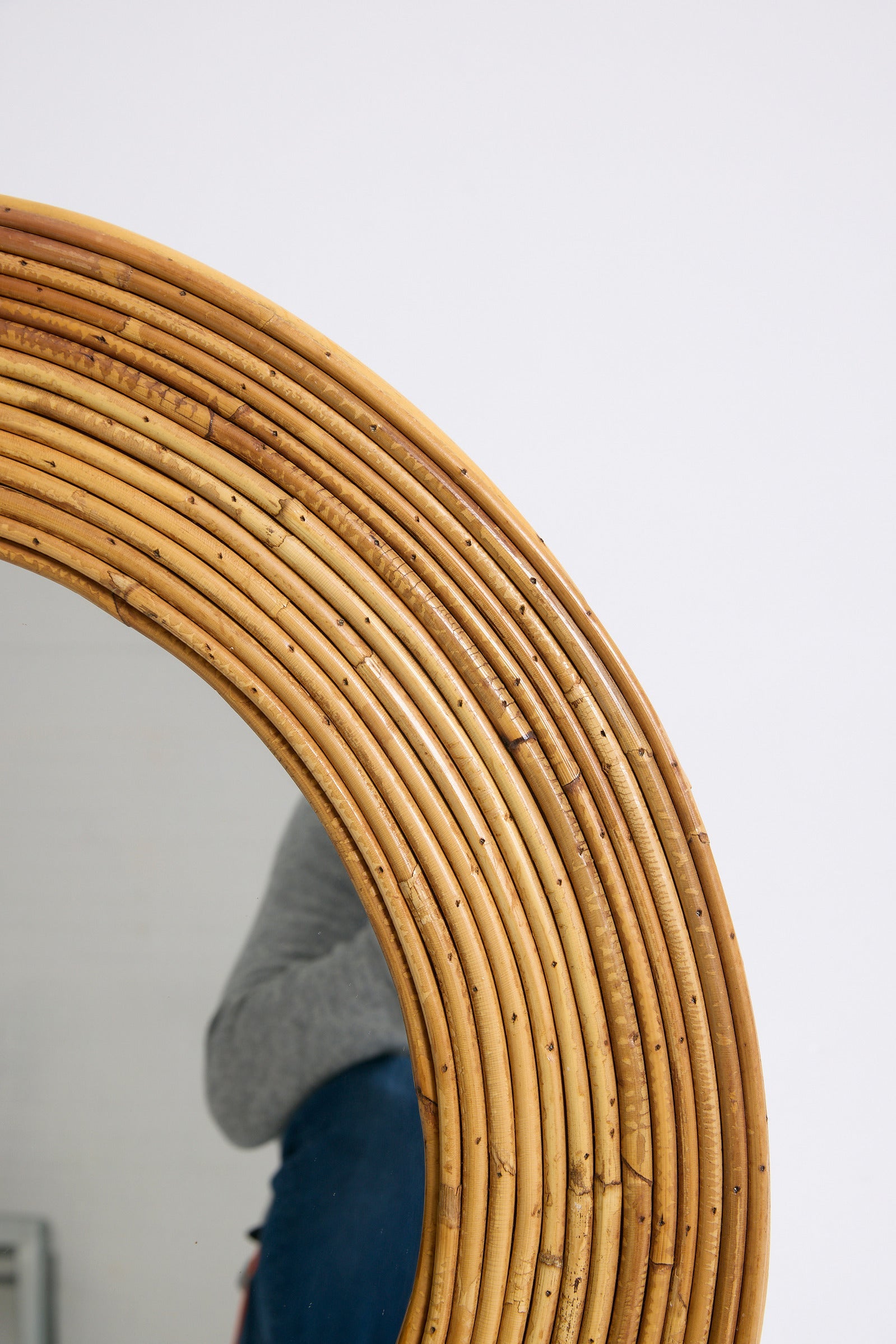 Round Rattan Mirror