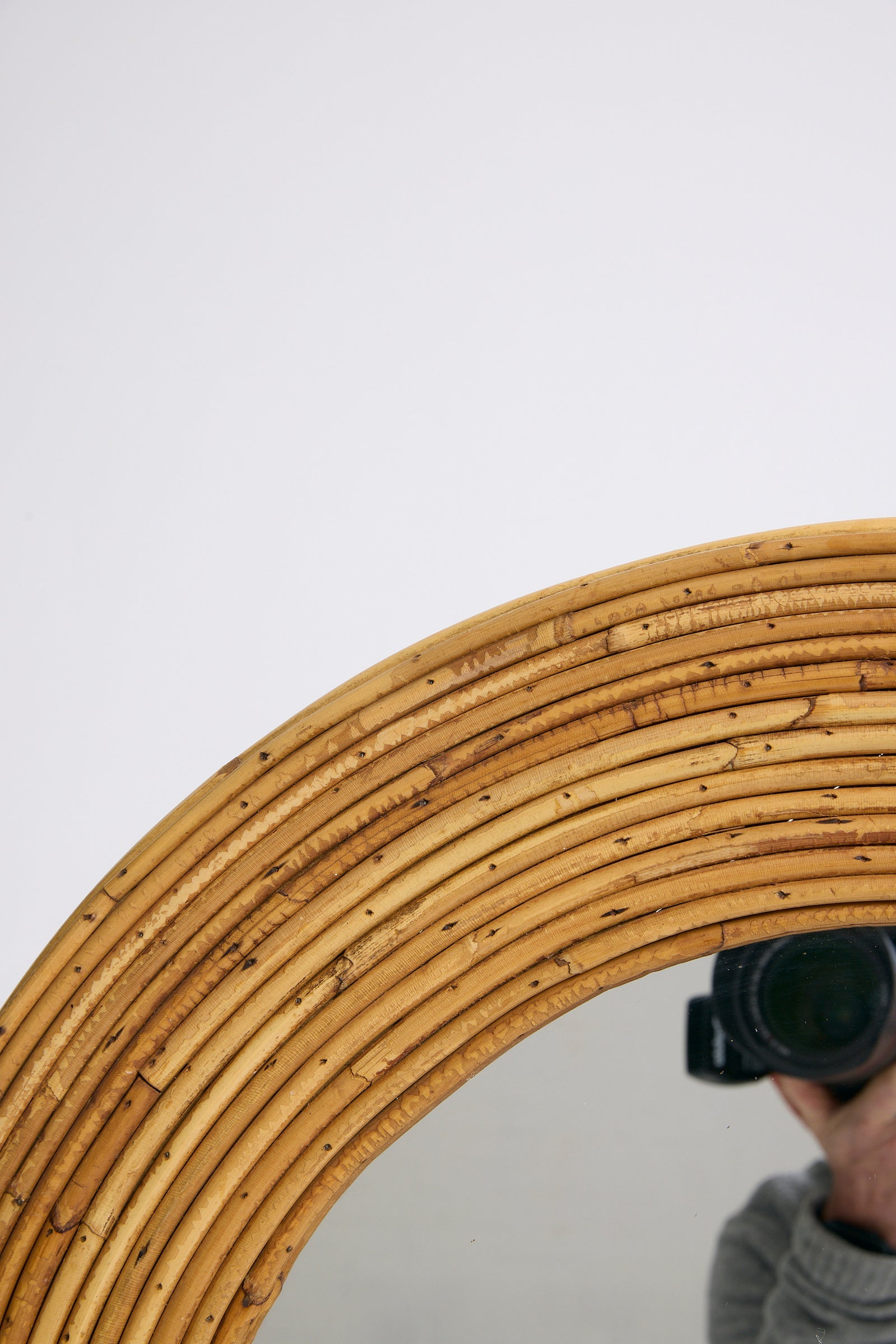 Round Rattan Mirror
