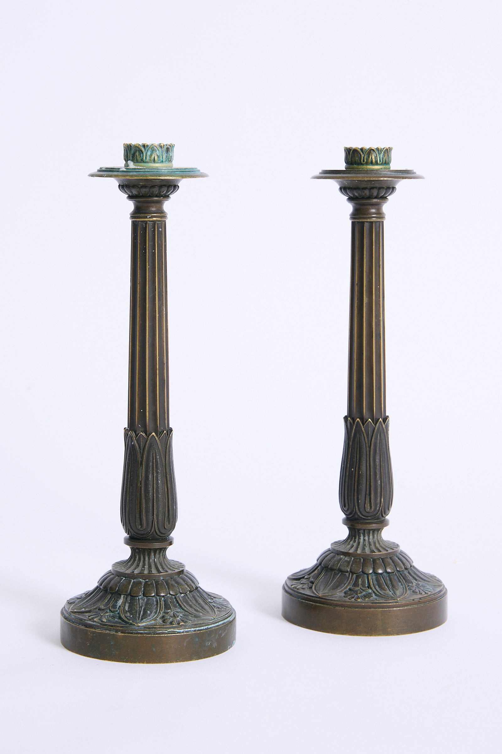10280- Pair of Bronze Candlesticks