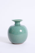 10319- Blue Ceramic Vase by Muguette Rivillon (b.1933)