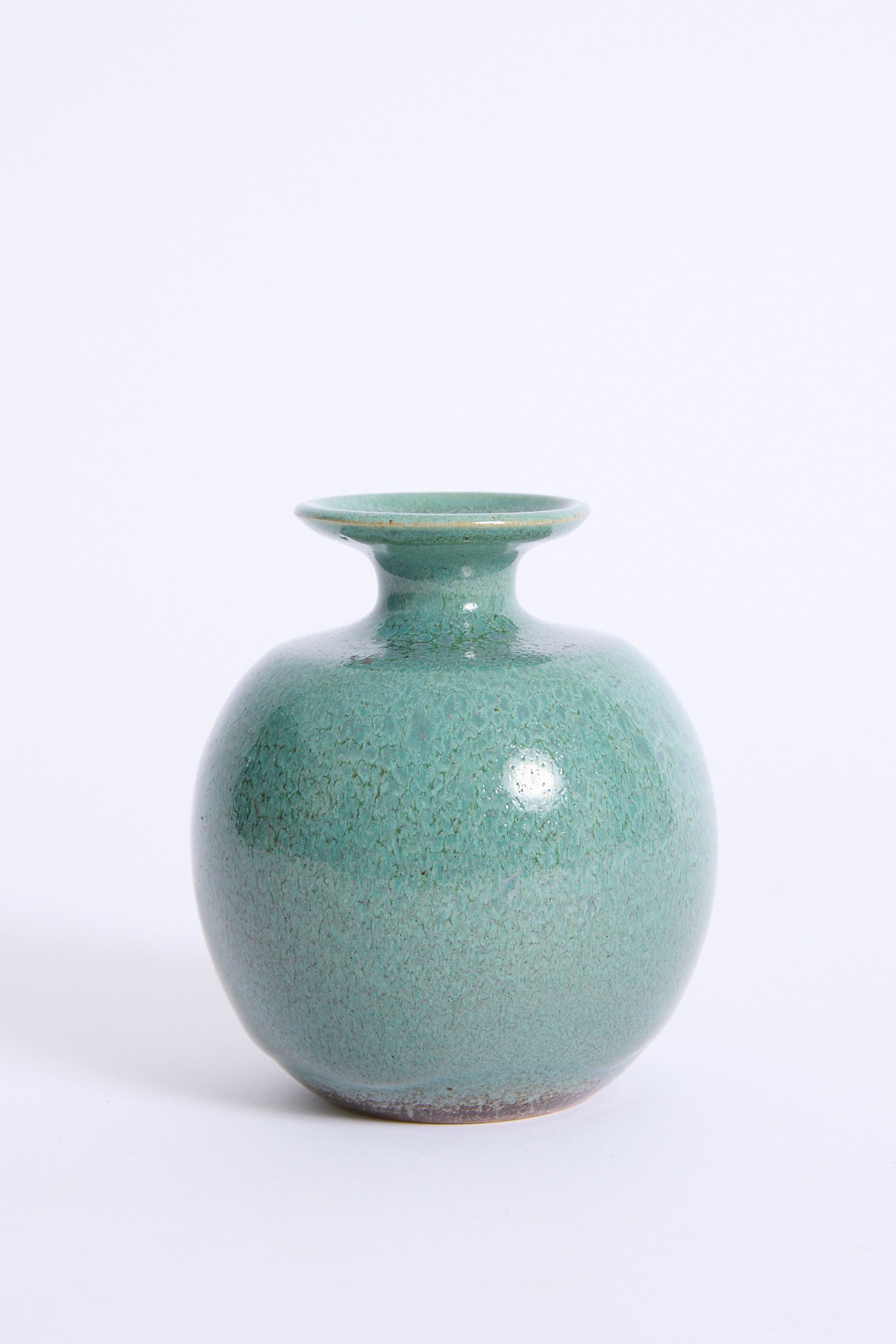 10319- Blue Ceramic Vase by Muguette Rivillon (b.1933)