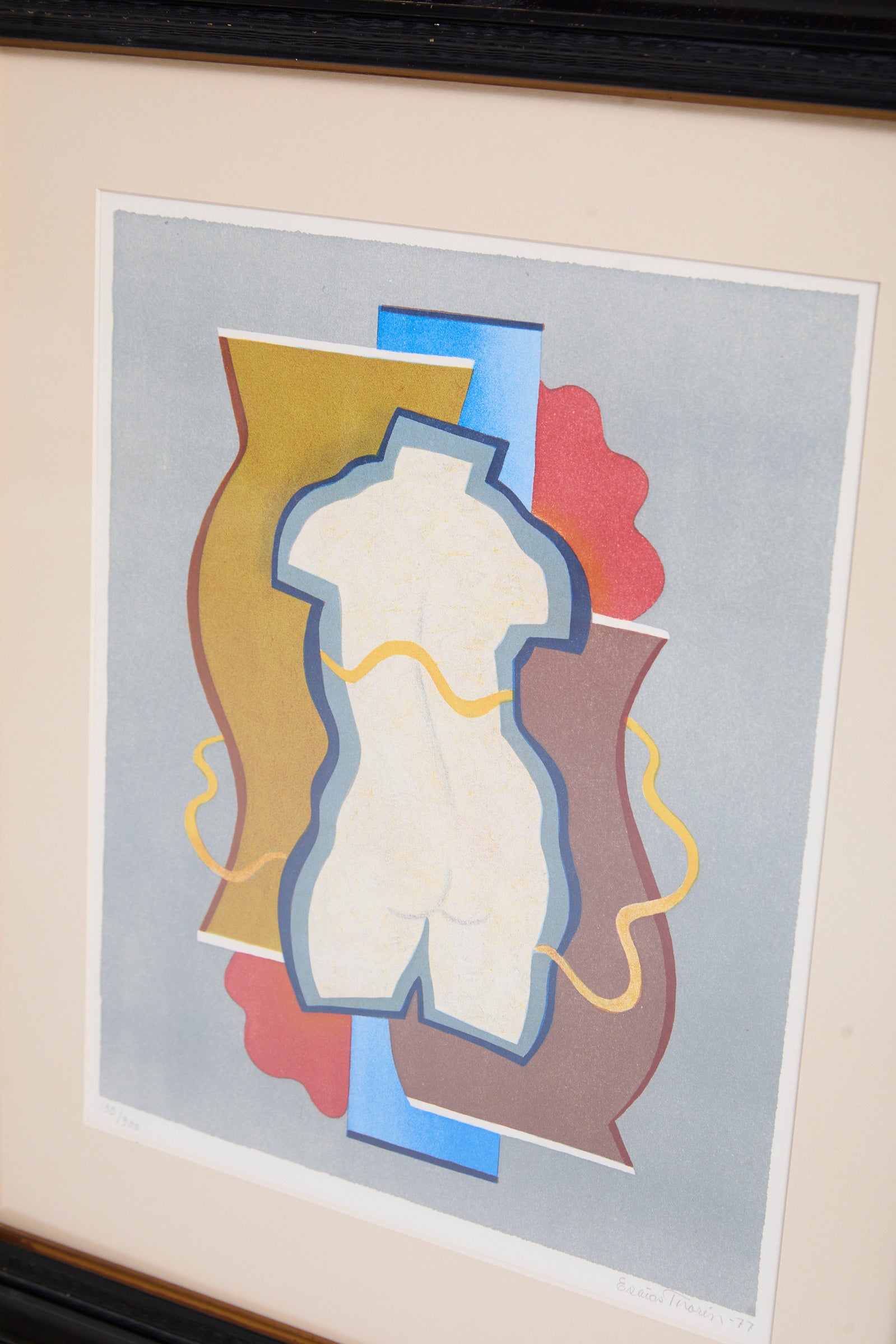Cubist Lithograph by Esaias Thorén, 1977