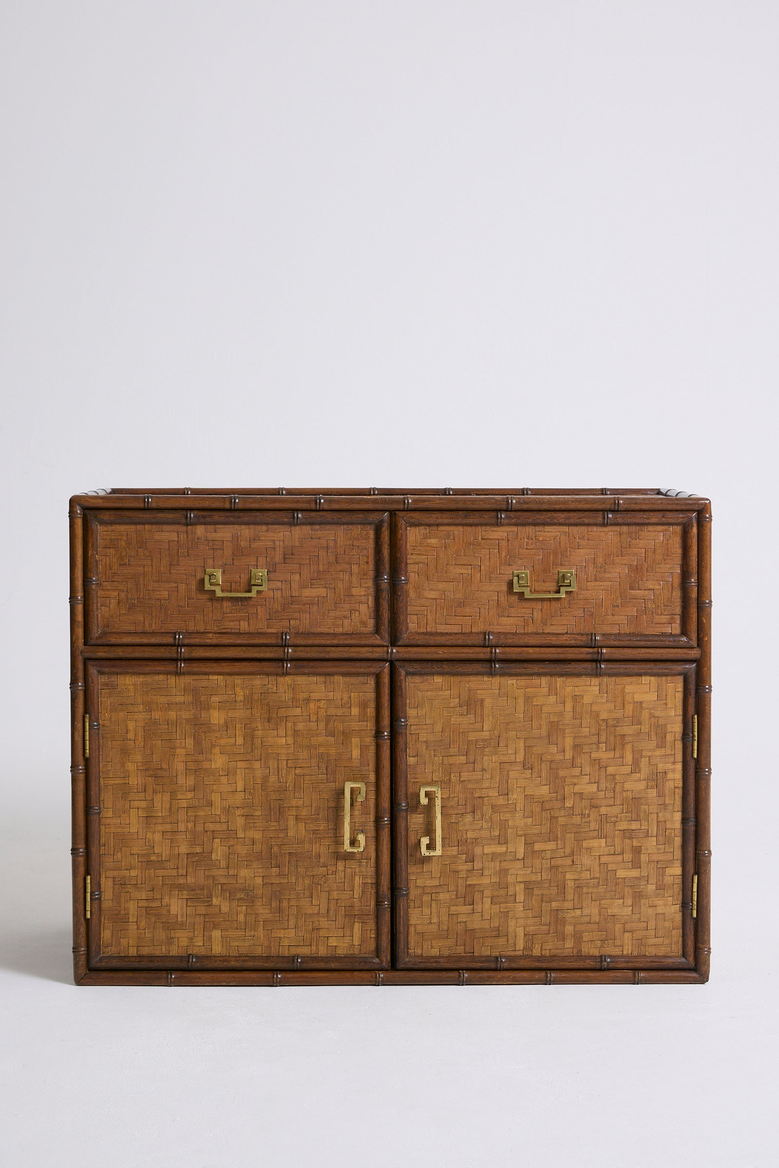 10335- Bamboo and Brass Cabinet