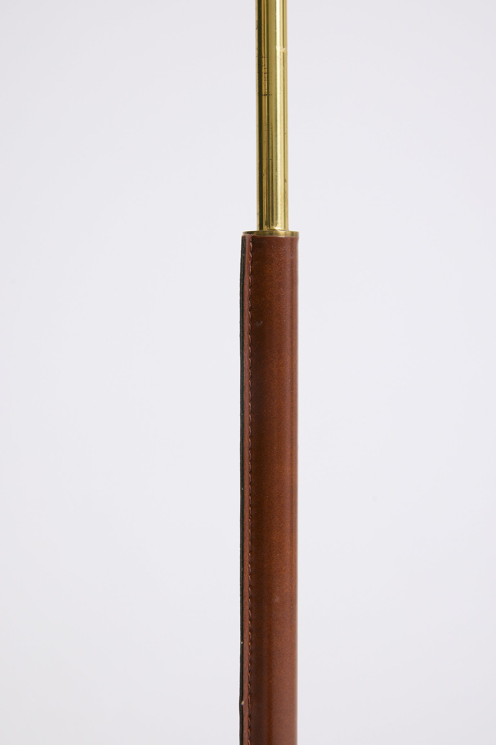 Faux Leather and Brass Floor Lamp