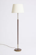 10385- Faux Leather and Brass Floor Lamp
