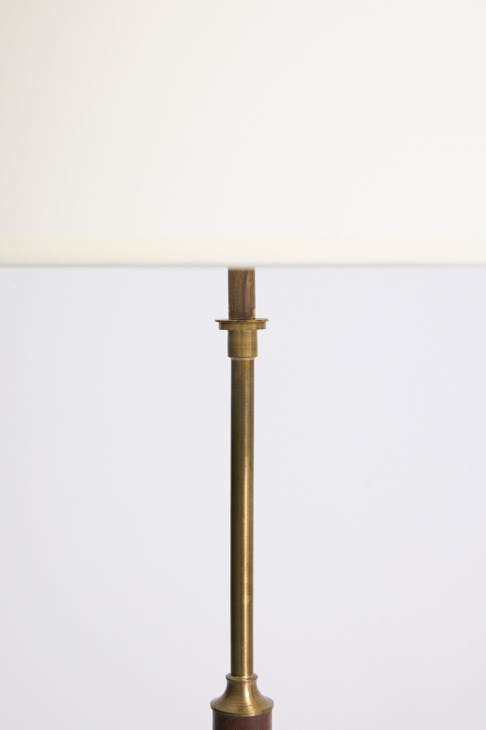 Faux Leather and Brass Floor Lamp