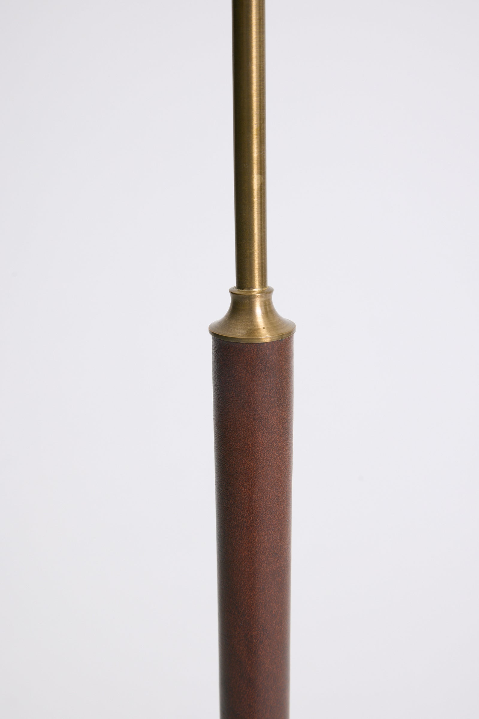 Faux Leather and Brass Floor Lamp