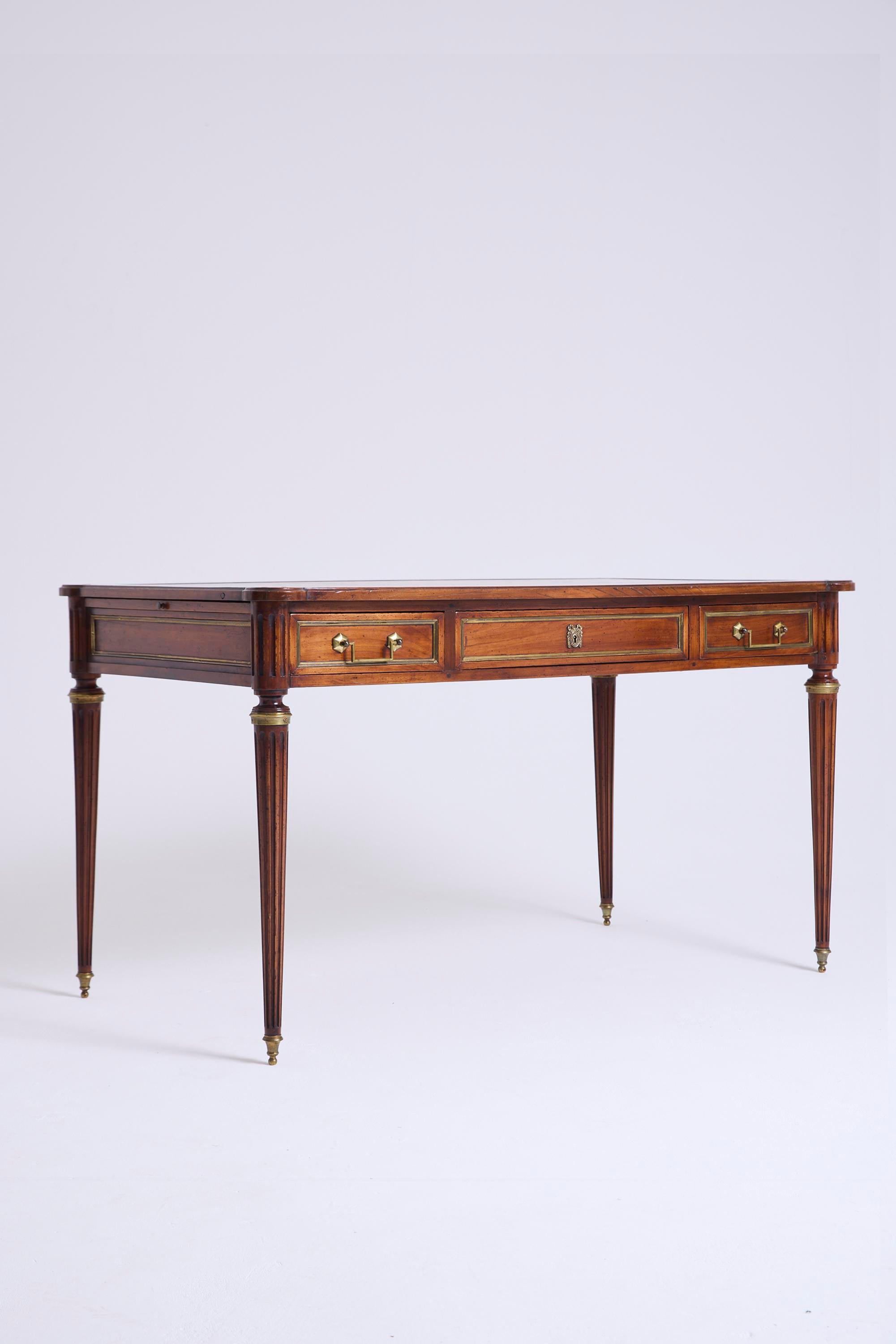 Louis XVI Style Mahogany and Brass Desk