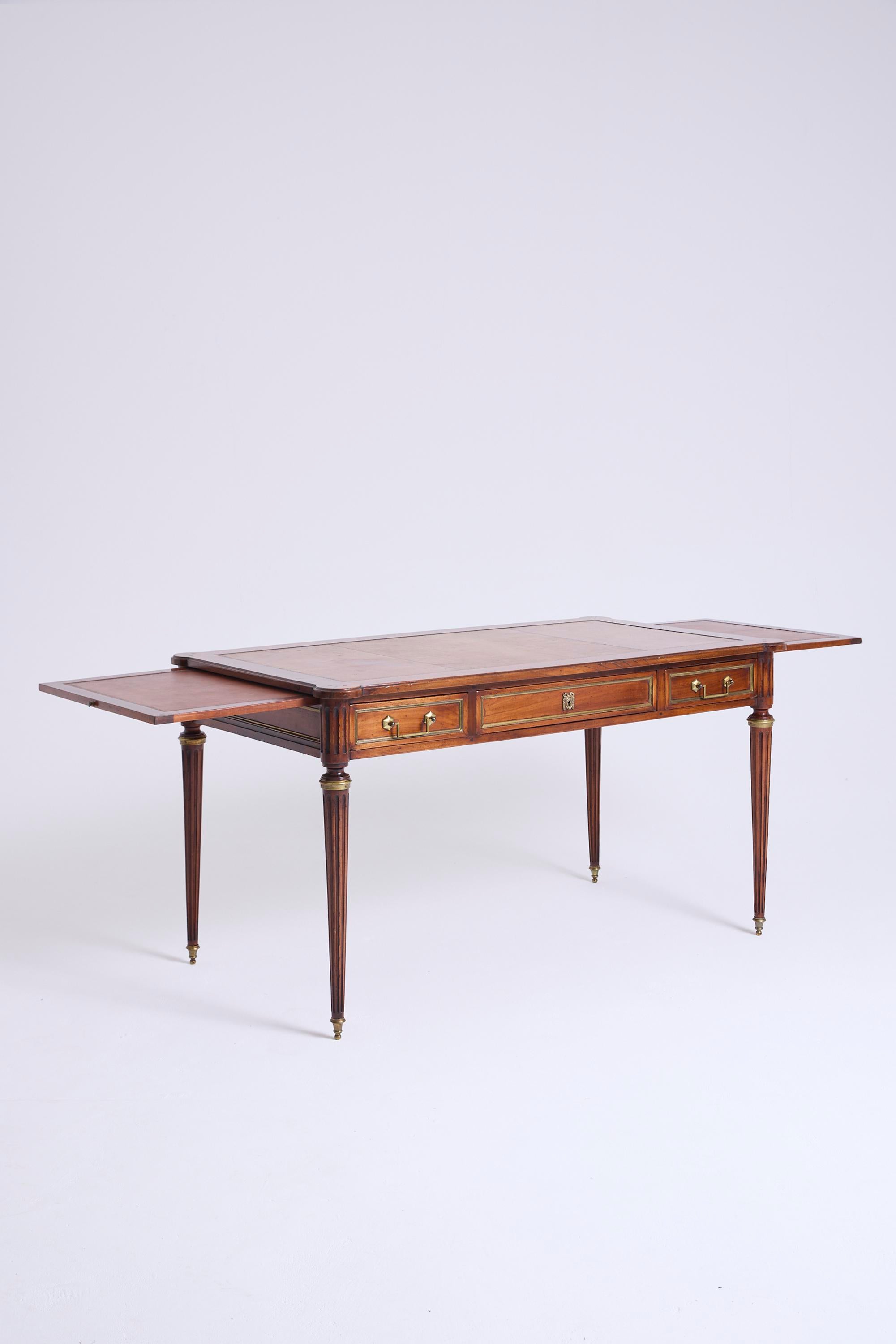 Louis XVI Style Mahogany and Brass Desk