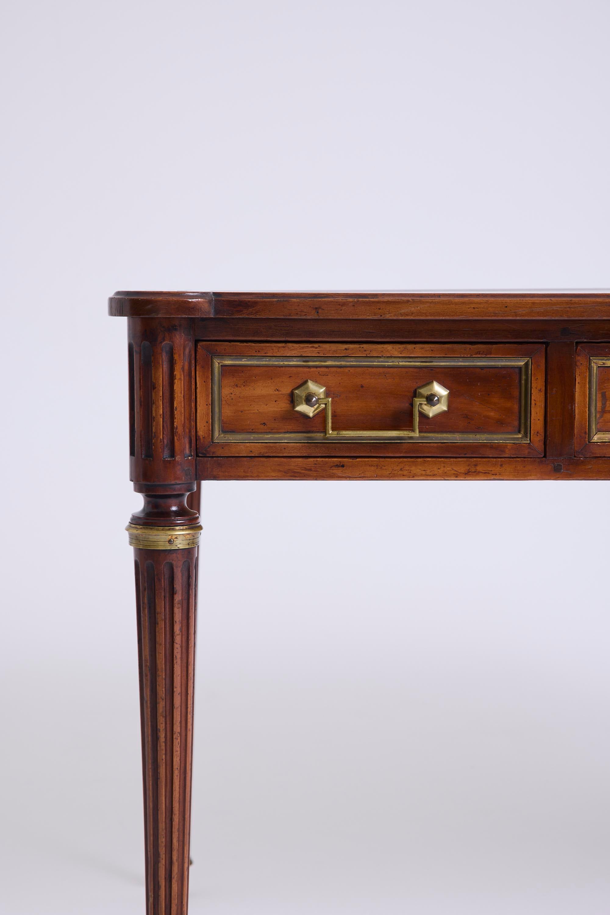 Louis XVI Style Mahogany and Brass Desk
