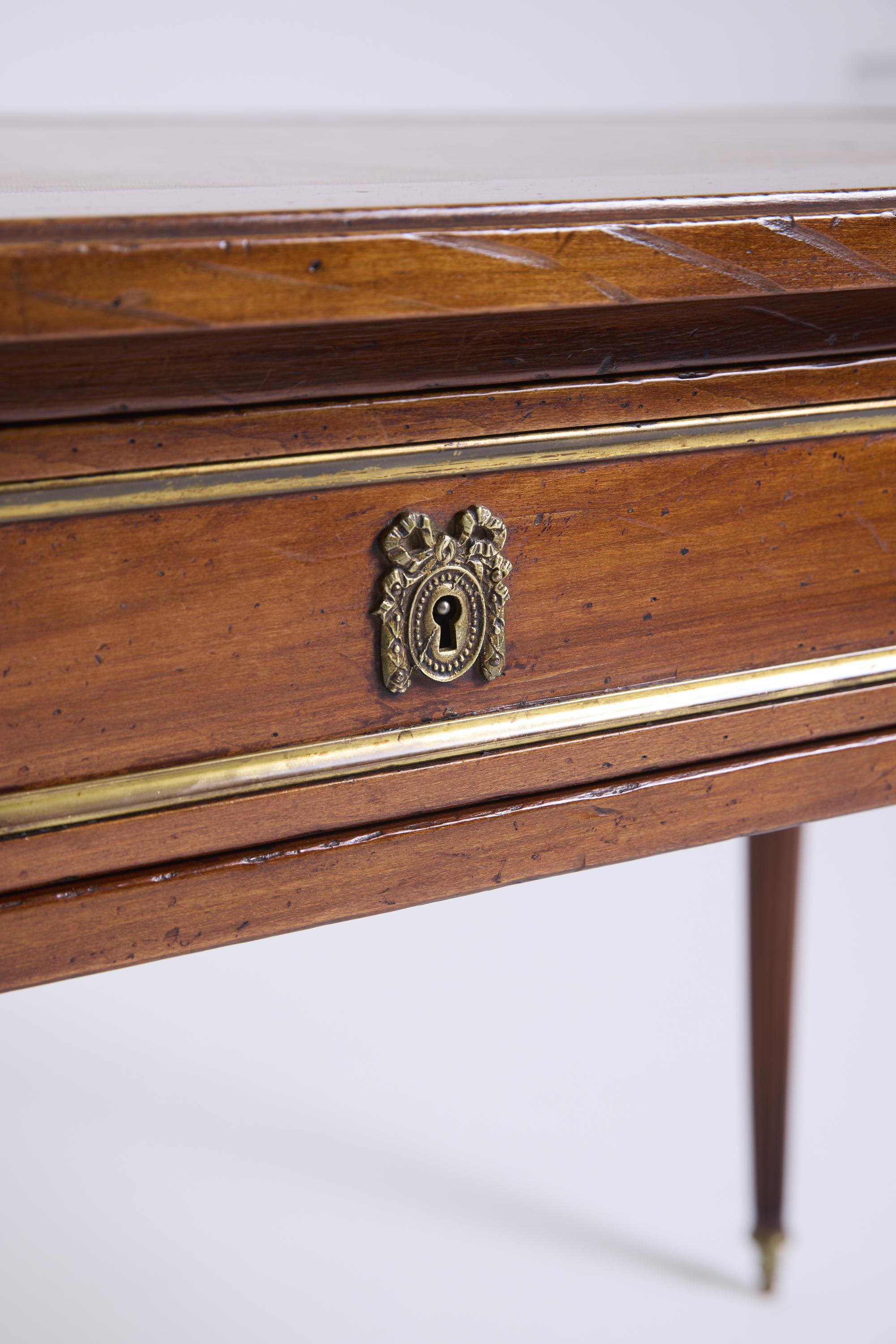 Louis XVI Style Mahogany and Brass Desk