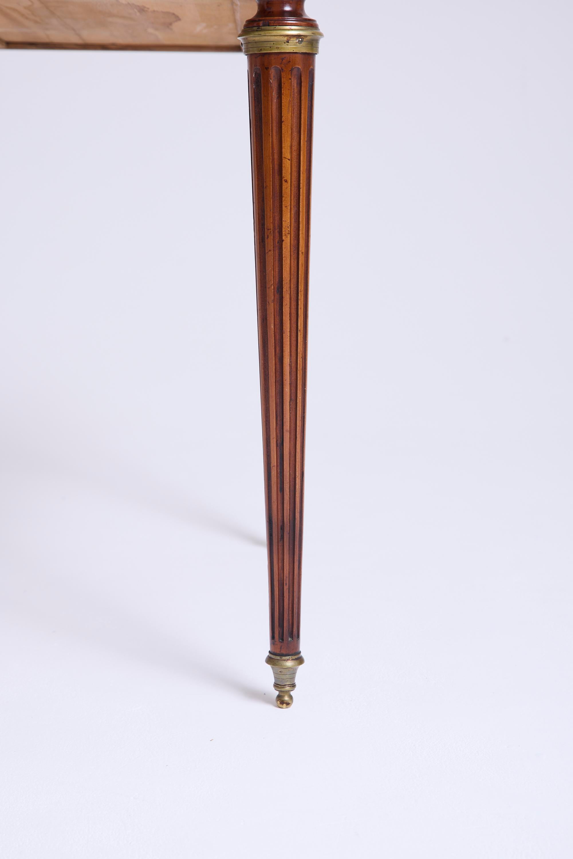 Louis XVI Style Mahogany and Brass Desk