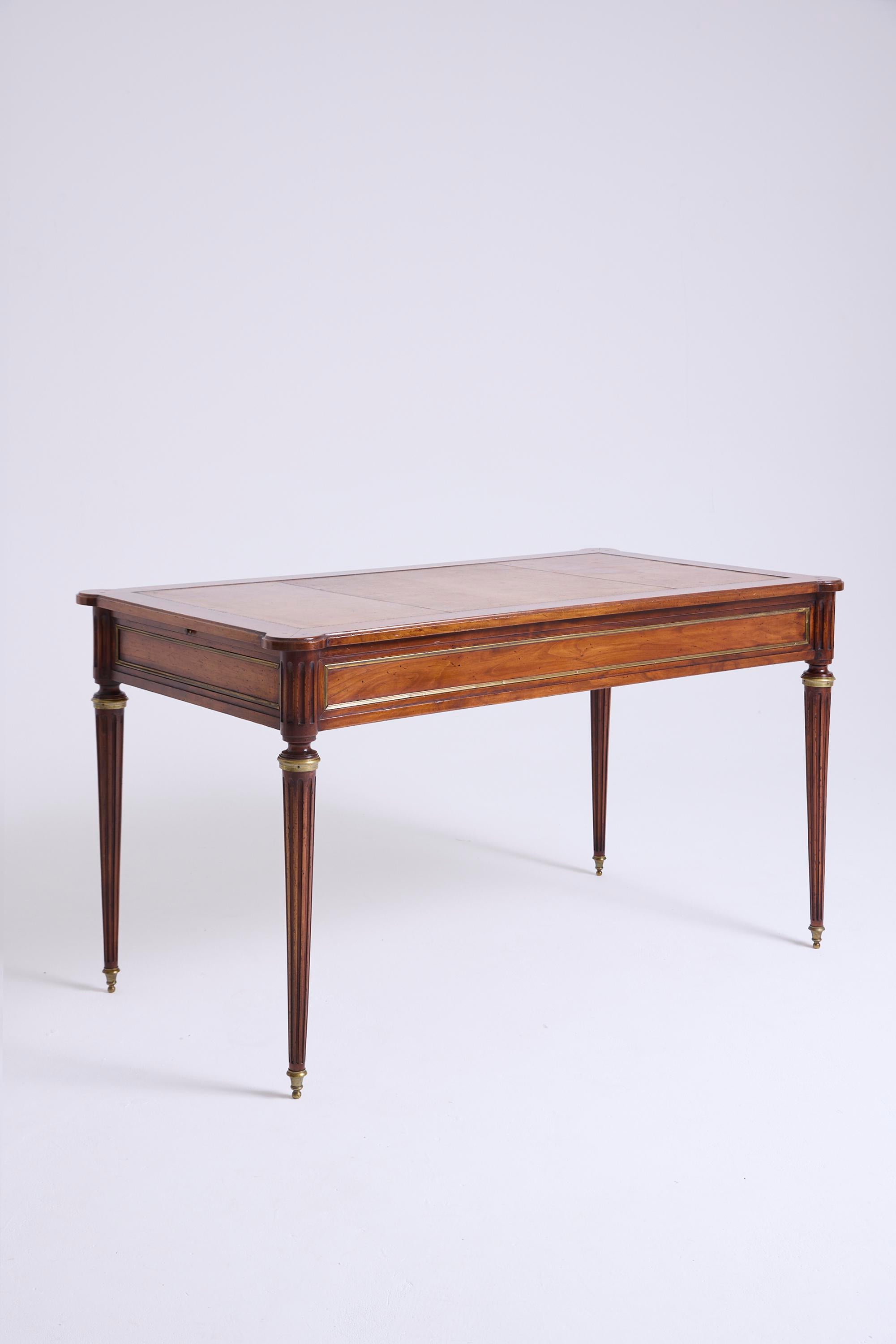 Louis XVI Style Mahogany and Brass Desk