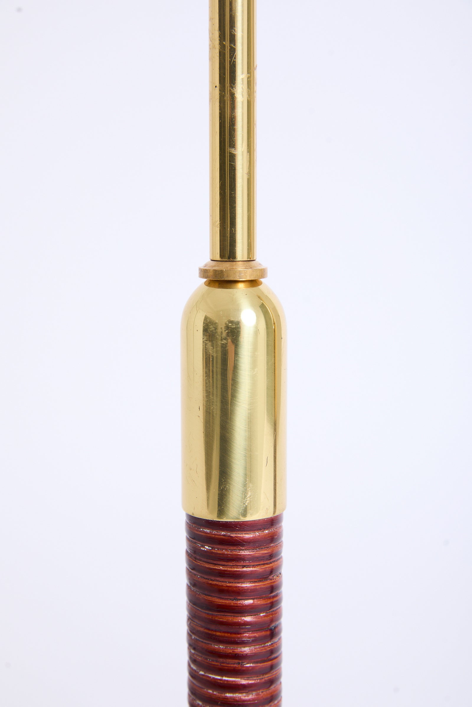 Pair of Brass and Rattan Table Lamps