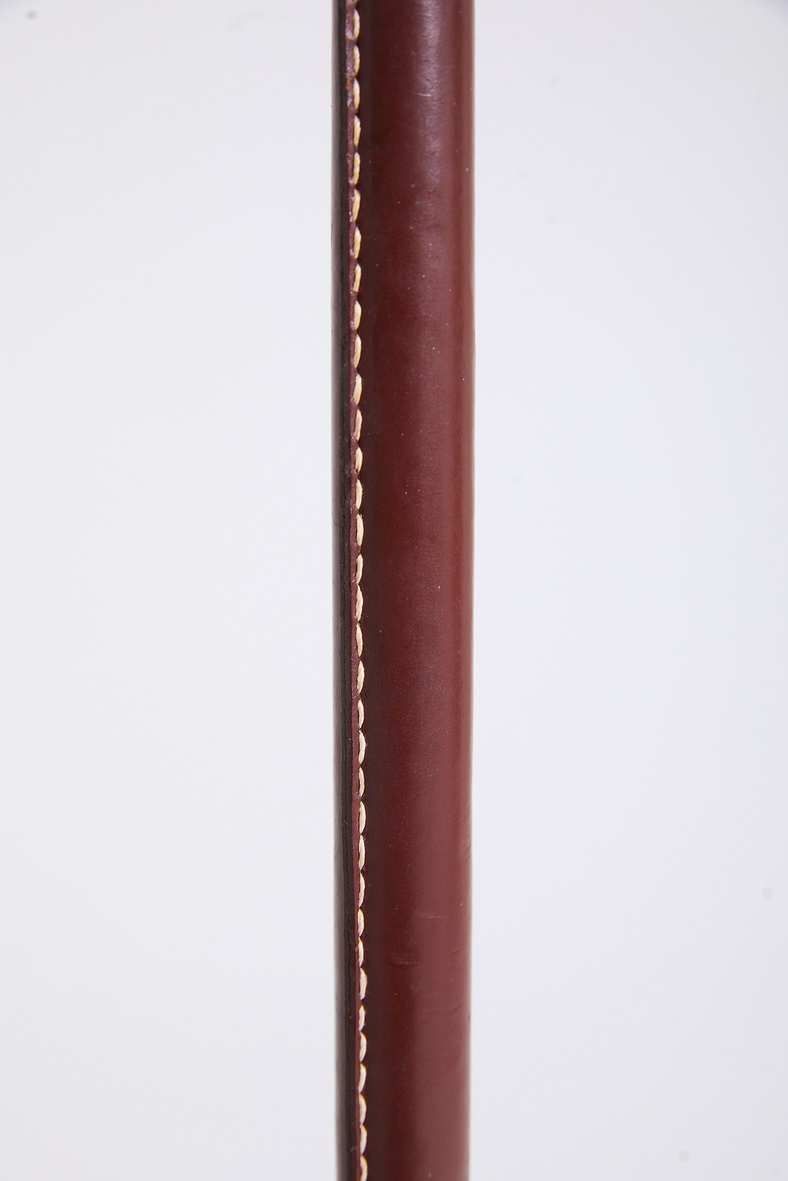 Brass and Brown Leather Floor lamp
