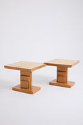 10486- Pair of Velum and Birch Side Tables